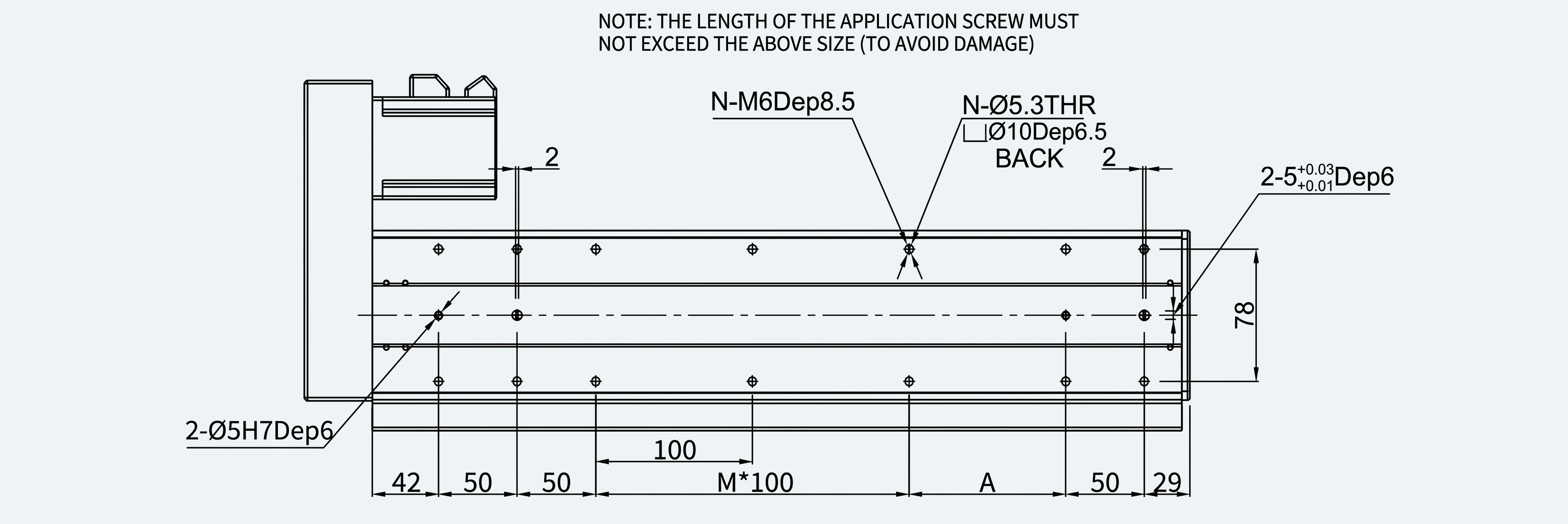 Mechanical View 5 for ES-LM-BS50-S0100-L016-MI01-M001