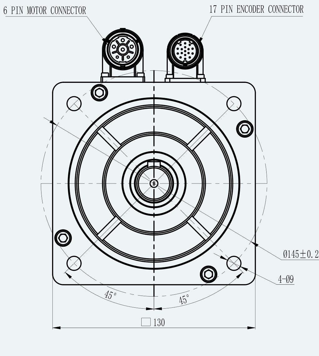 Mechanical View 2 for ES-SM-A01-130D-T14P33NM-3000W-005
