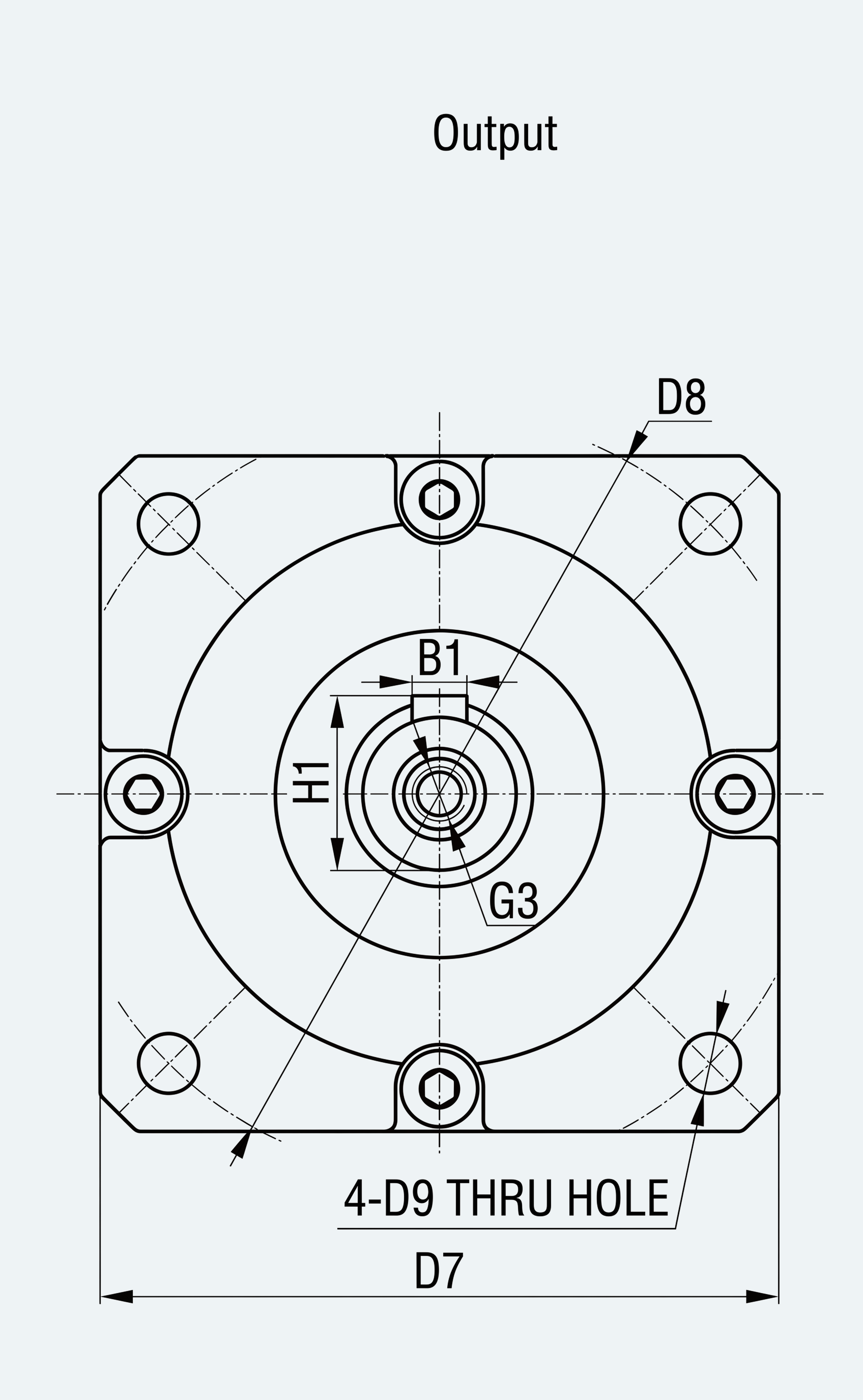 Mechanical Dimensions extracted from dimension drawing for Ultra-Precision Planetary Gearbox Series — ES-PG-C36-S007