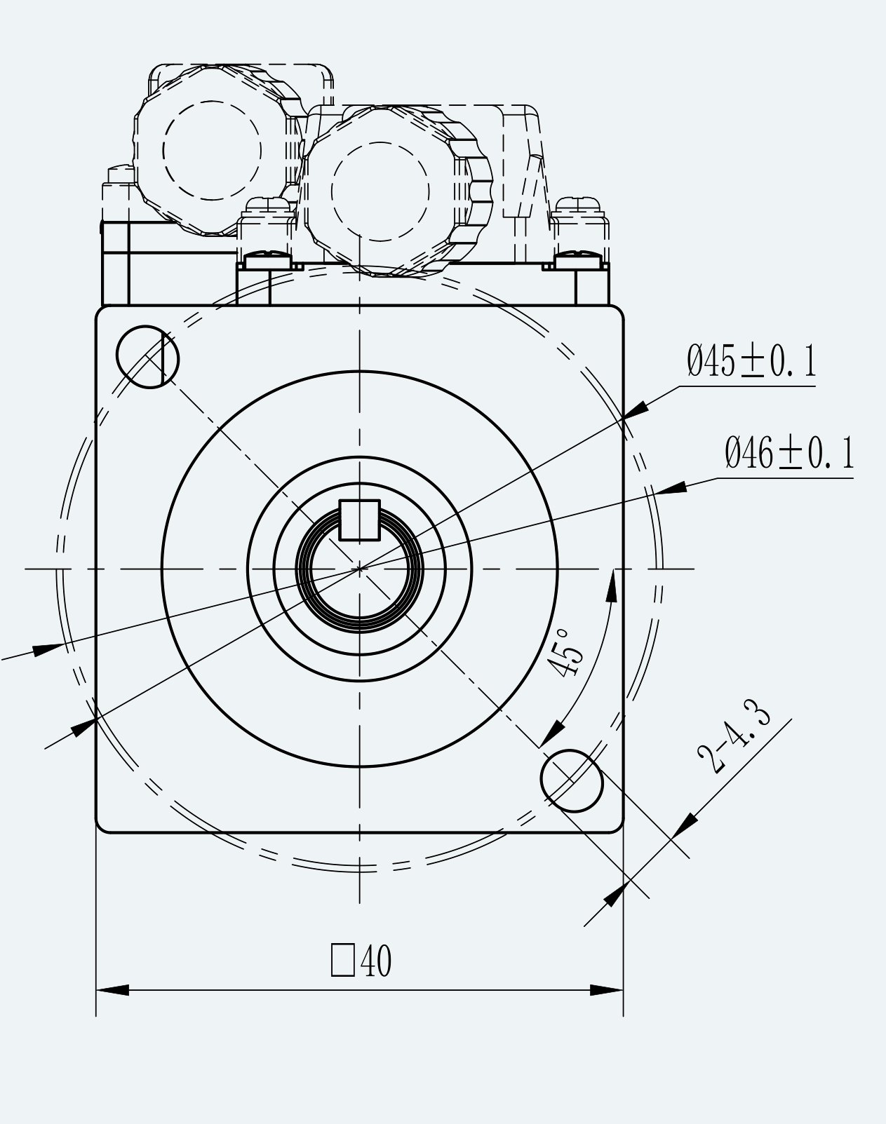 Mechanical View 2 for ES-SM-A03-040-T0P32NM-100W-002