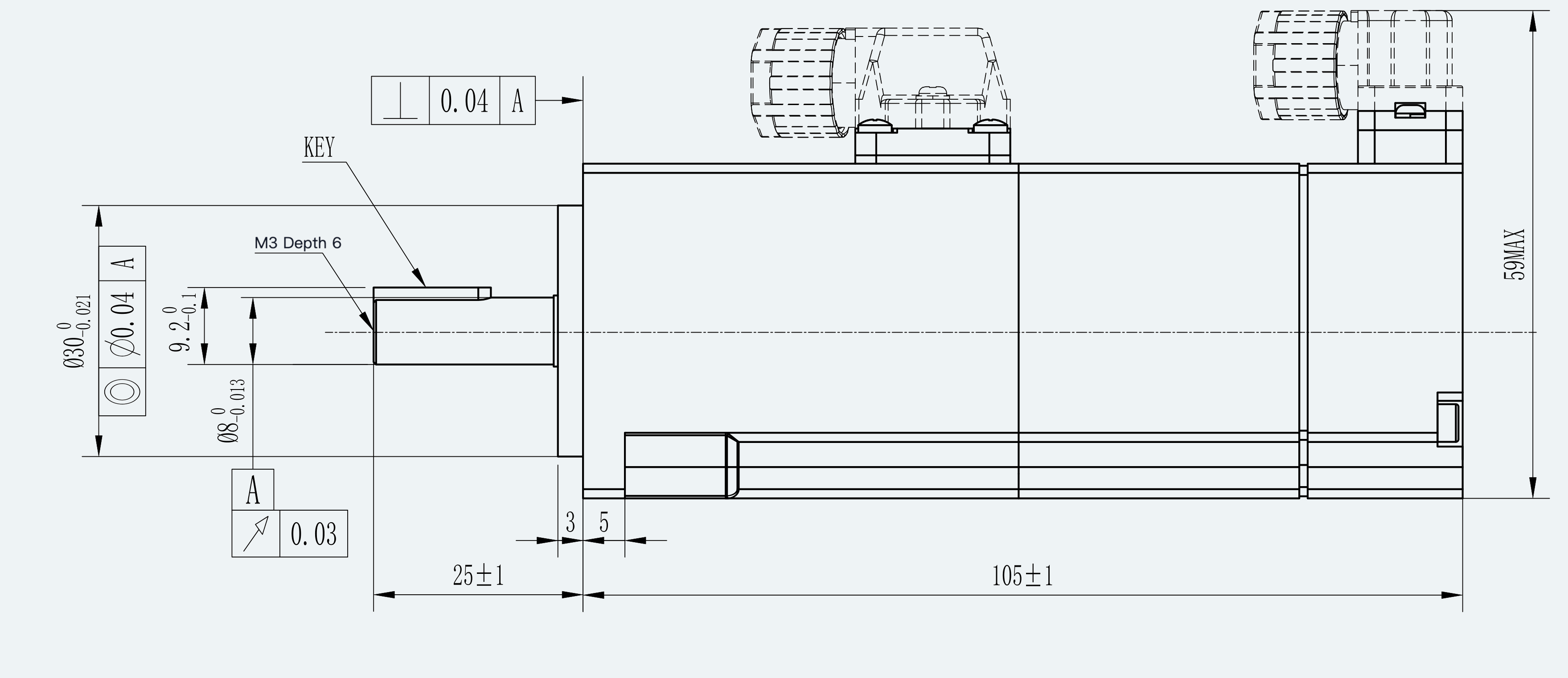 Mechanical View 3 for ES-SM-A03-040-T0P32NM-100W-002