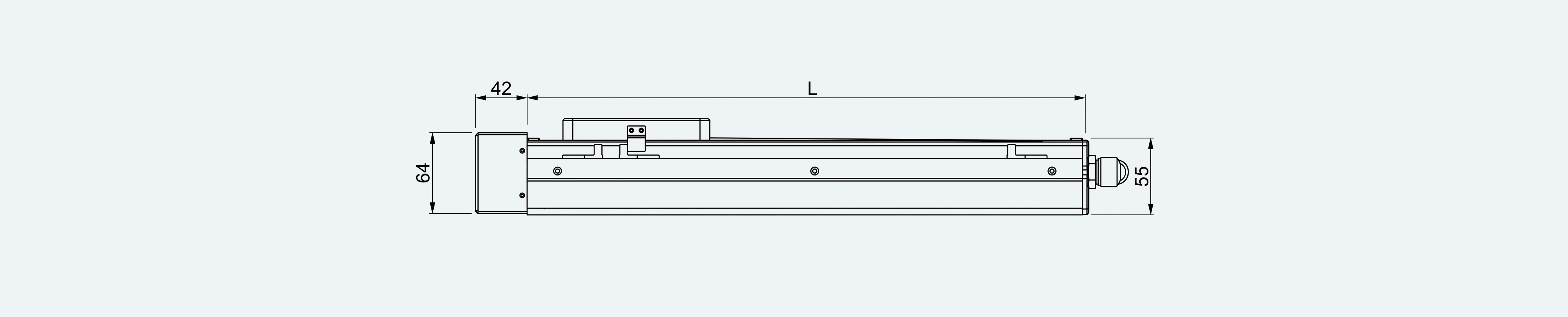 Mechanical View 3 for ES-LM-BS26-S0100-LREQ-MI01-M001