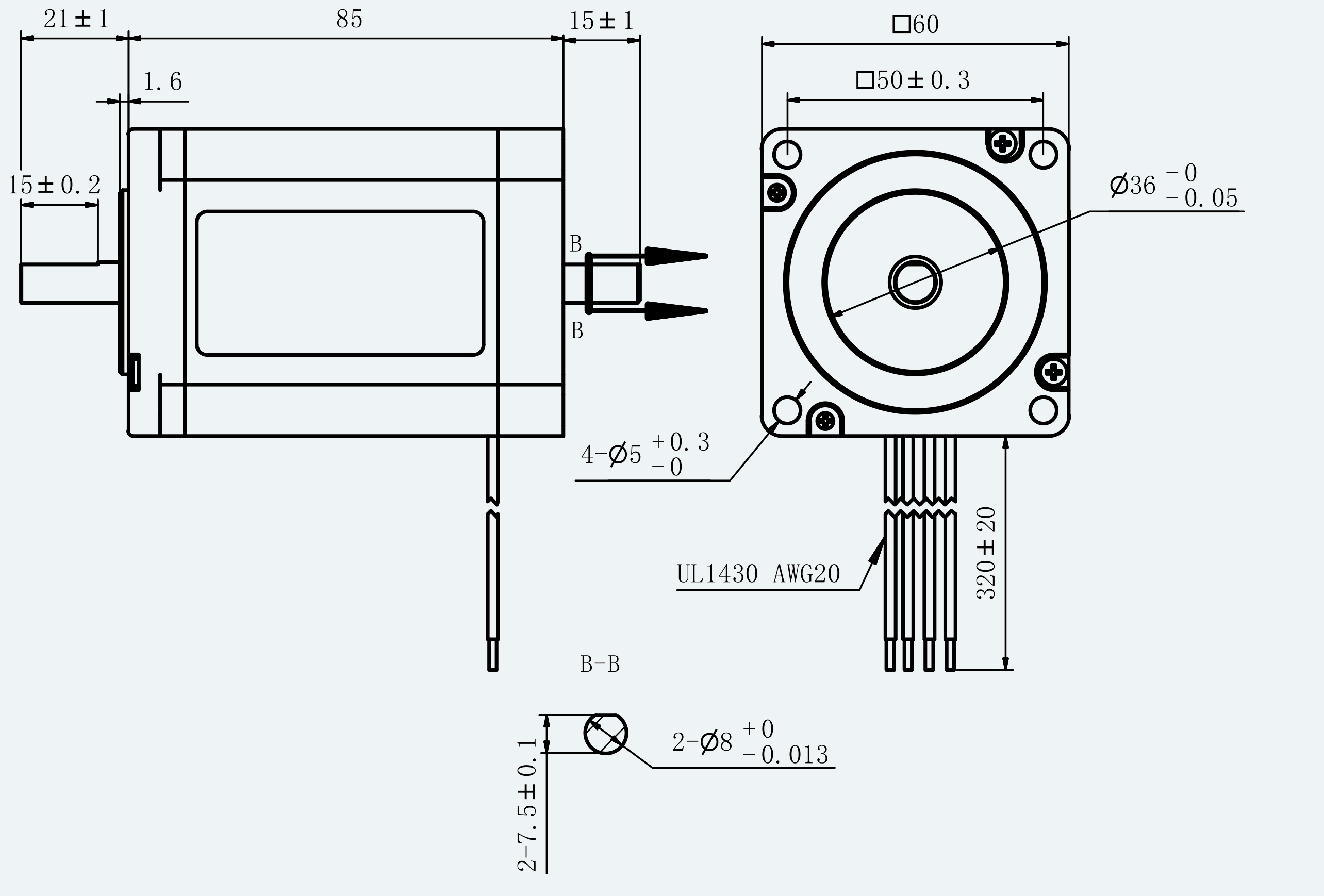 Mechanical View 1 for ES-ST-24H2085-500-4BL