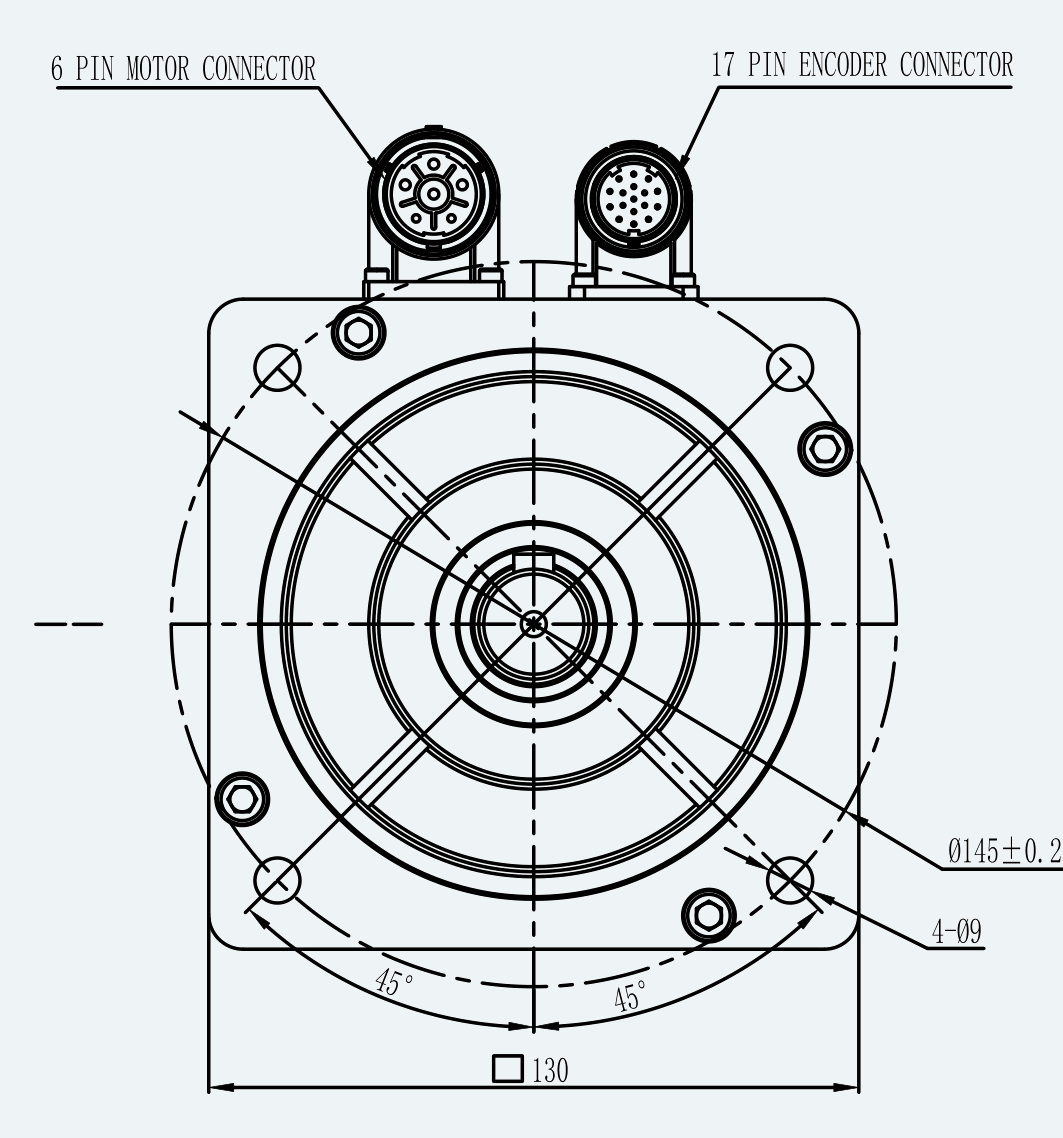 Mechanical View 2 for ES-SM-A01-130D-T14P33NM-3000W-001