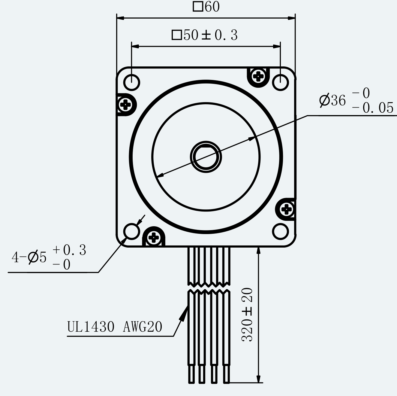 Mechanical View 2 for ES-ST-24H2085-500-4AL