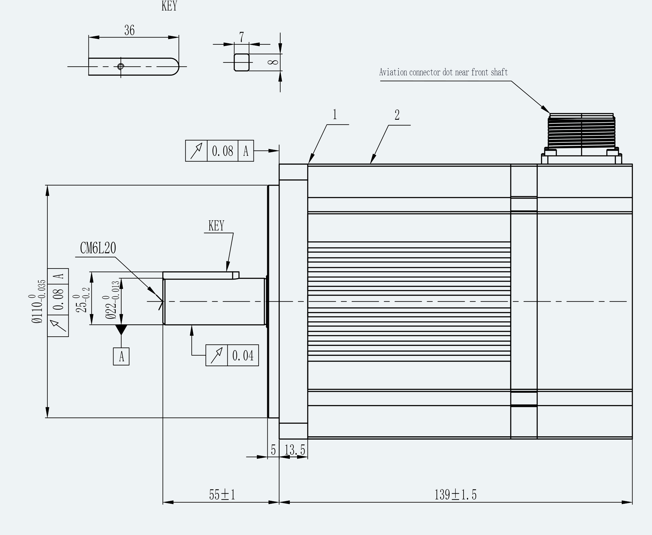Mechanical View 1 for ES-SM-A03-130G-T5P39NM-850W-001