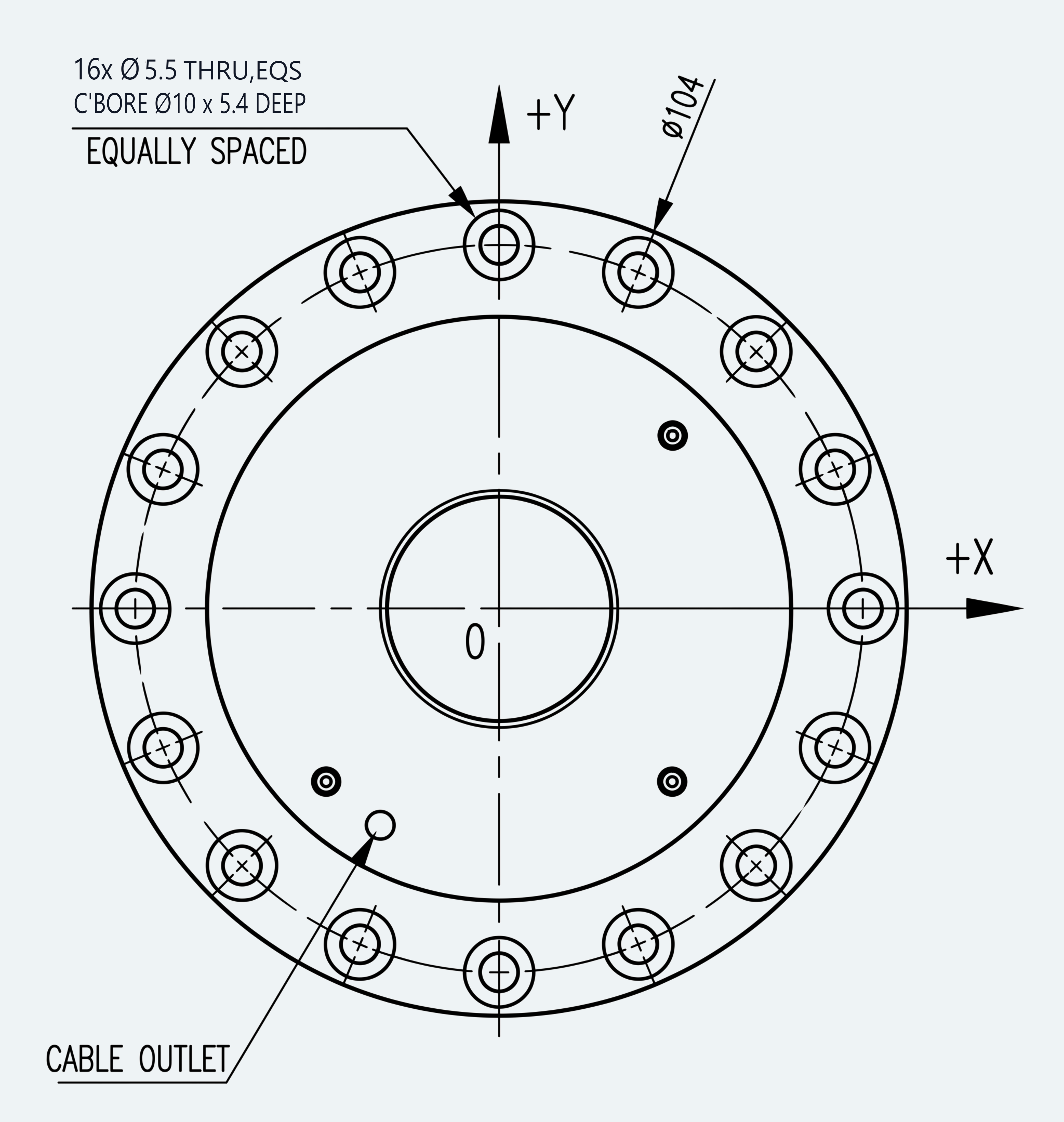 Mechanical Dimensions extracted from dimension drawing for Joint Torque Sensor Platform 02 Series