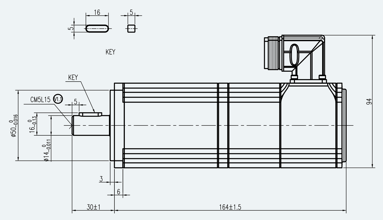 Mechanical View 1 for ES-SM-A02-060S-T0P64NM-200W-004