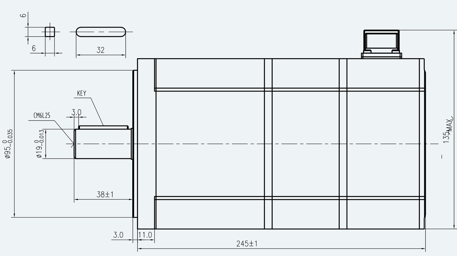 Mechanical View 2 for ES-SM-A02-110D-T5NM-1050W-002