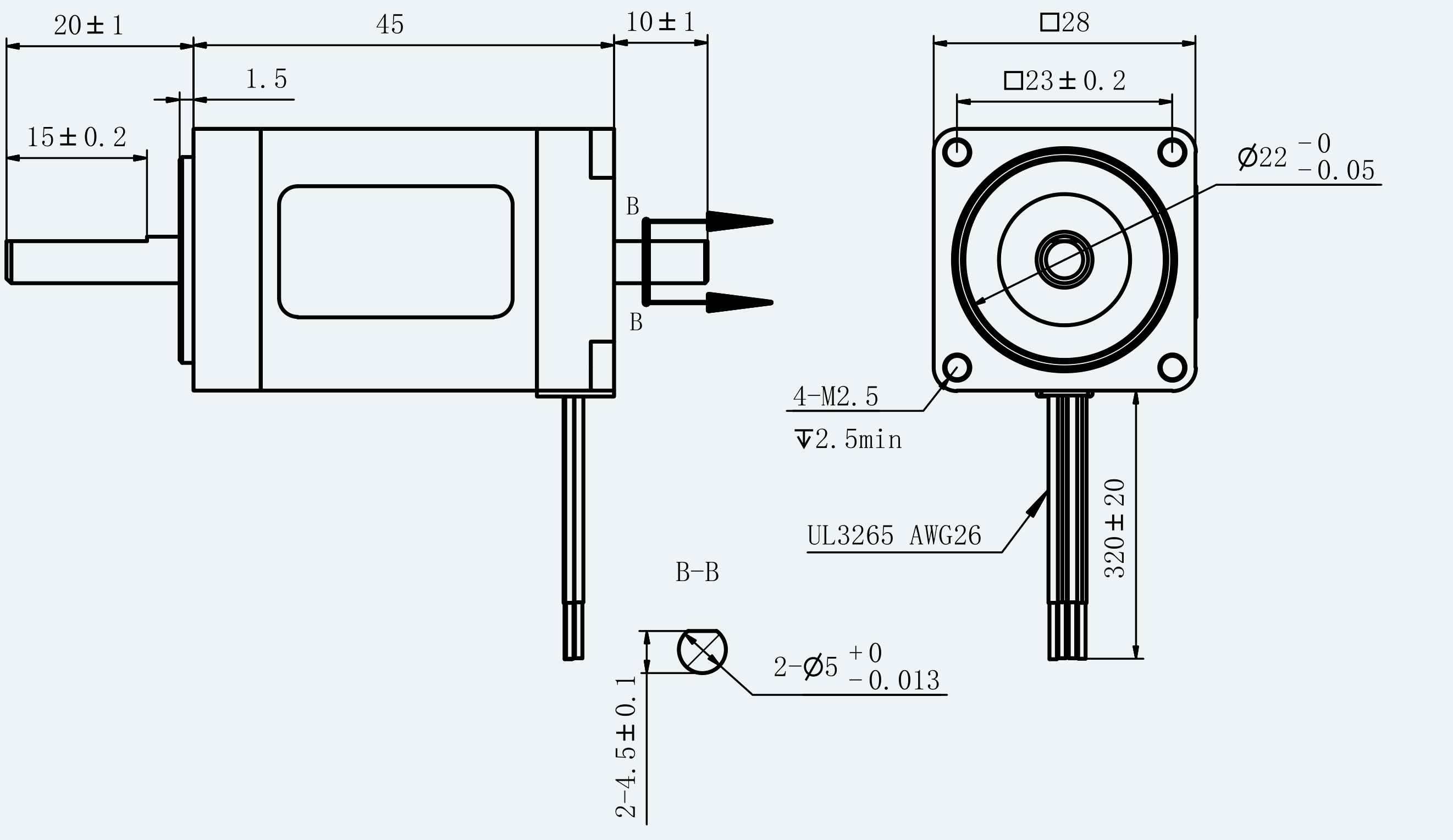 Mechanical View 1 for ES-ST-11H2045-100-4BL