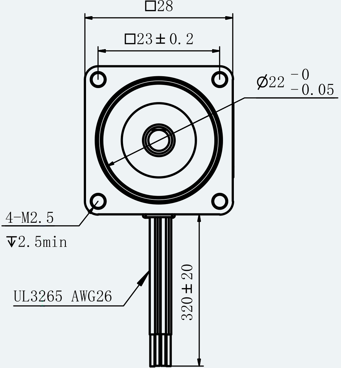 Mechanical View 2 for ES-ST-11H2052-100-4BL