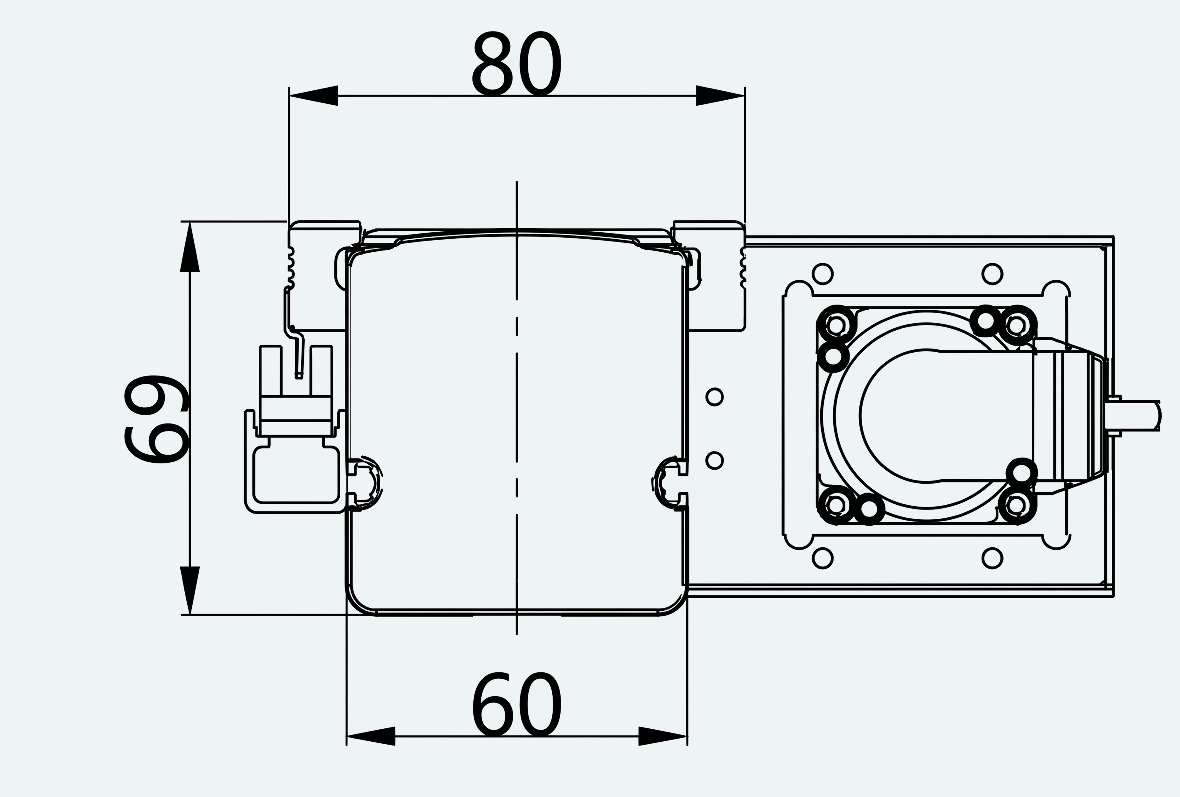 Mechanical View 4 for ES-LM-BS45-S0100-L016-MI01-M001