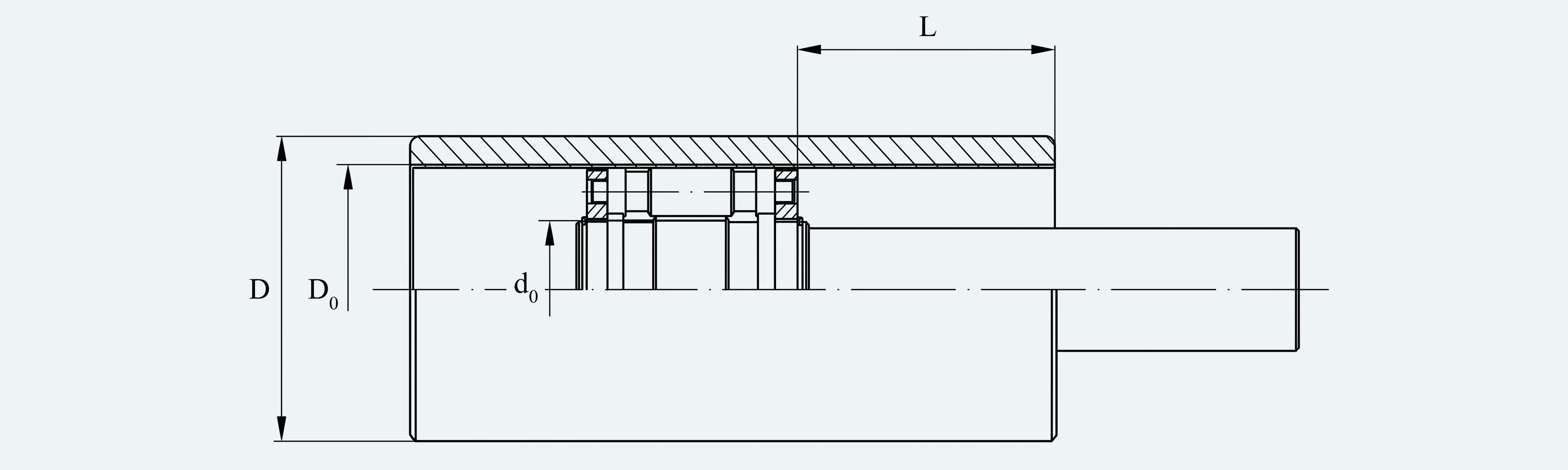 Mechanical Dimensions extracted from dimension drawing for ES-LM-PI01 Inverted Planetary Roller Screw Series