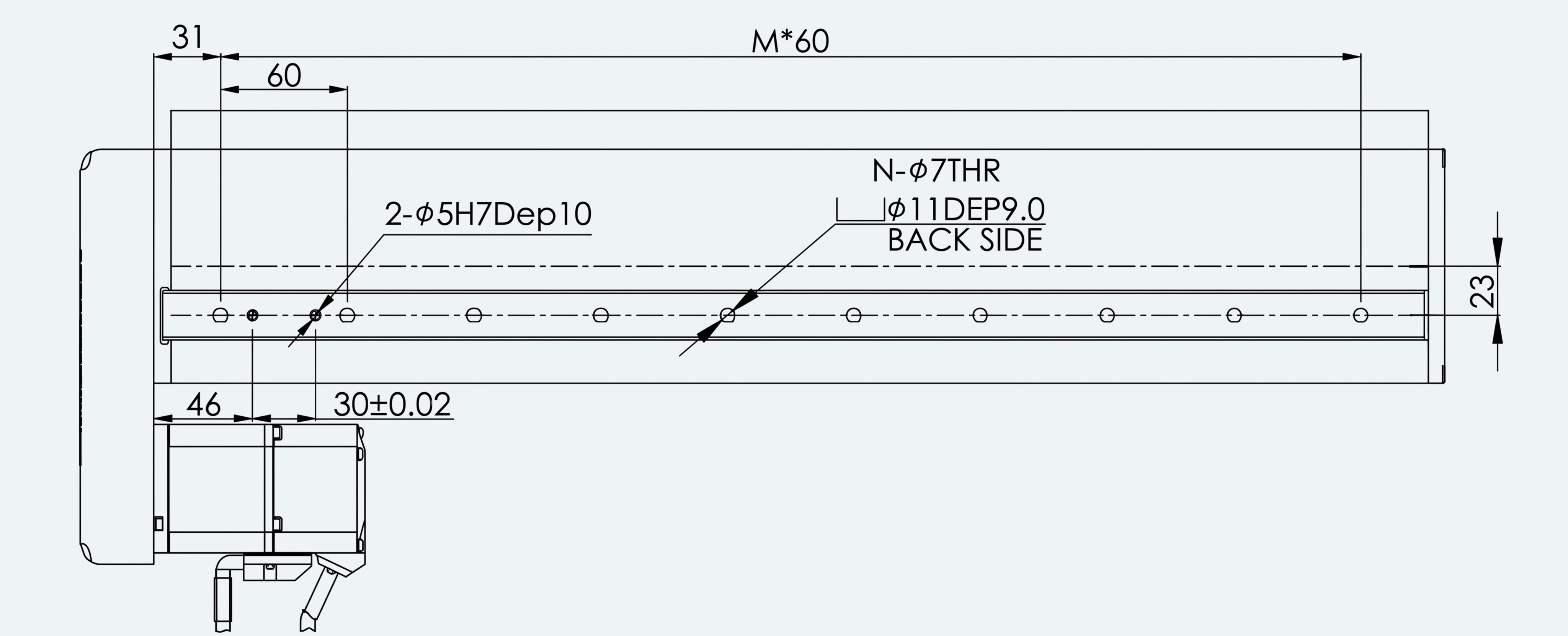Mechanical View 5 for ES-LM-BS09-S0060-LREQ-MI01-M001
