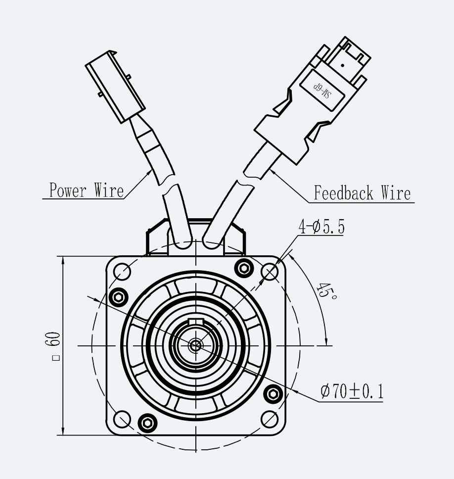 Mechanical View 2 for ES-SM-A01-060S-T0P64NM-200W-003