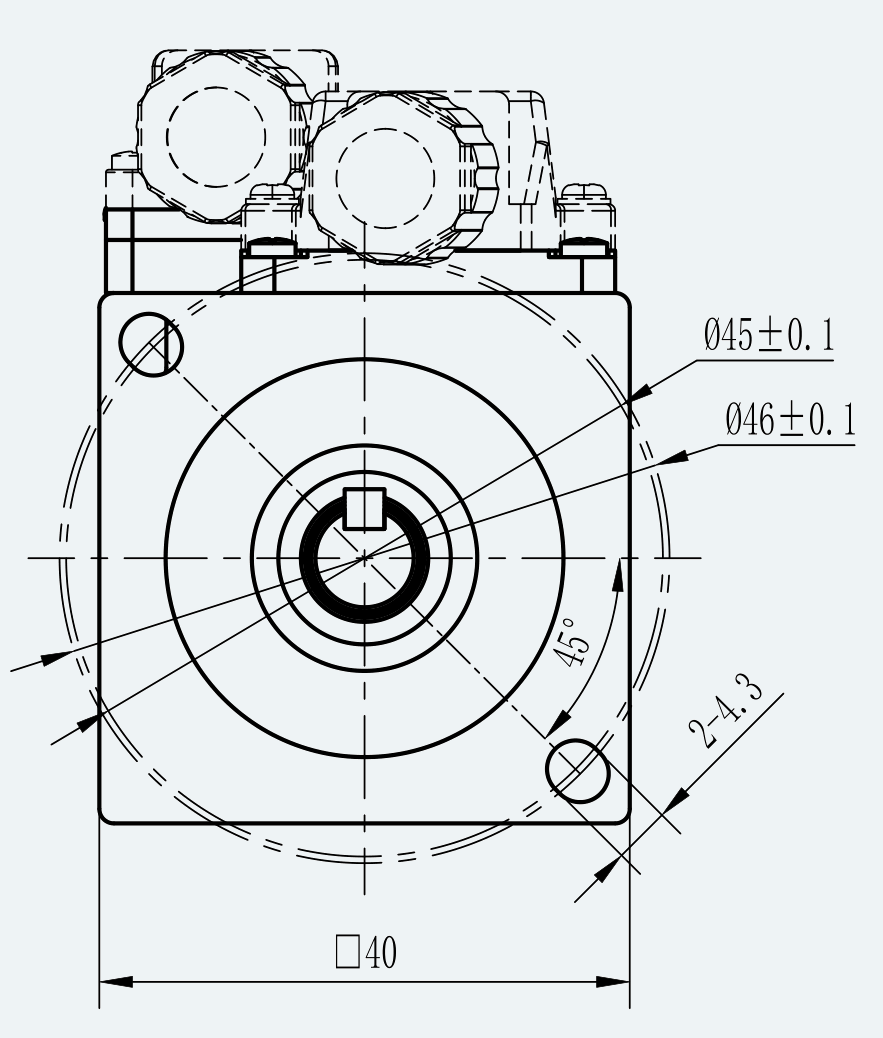 Drawing View for ES-SM-A03-040-T0P32NM-100W-003