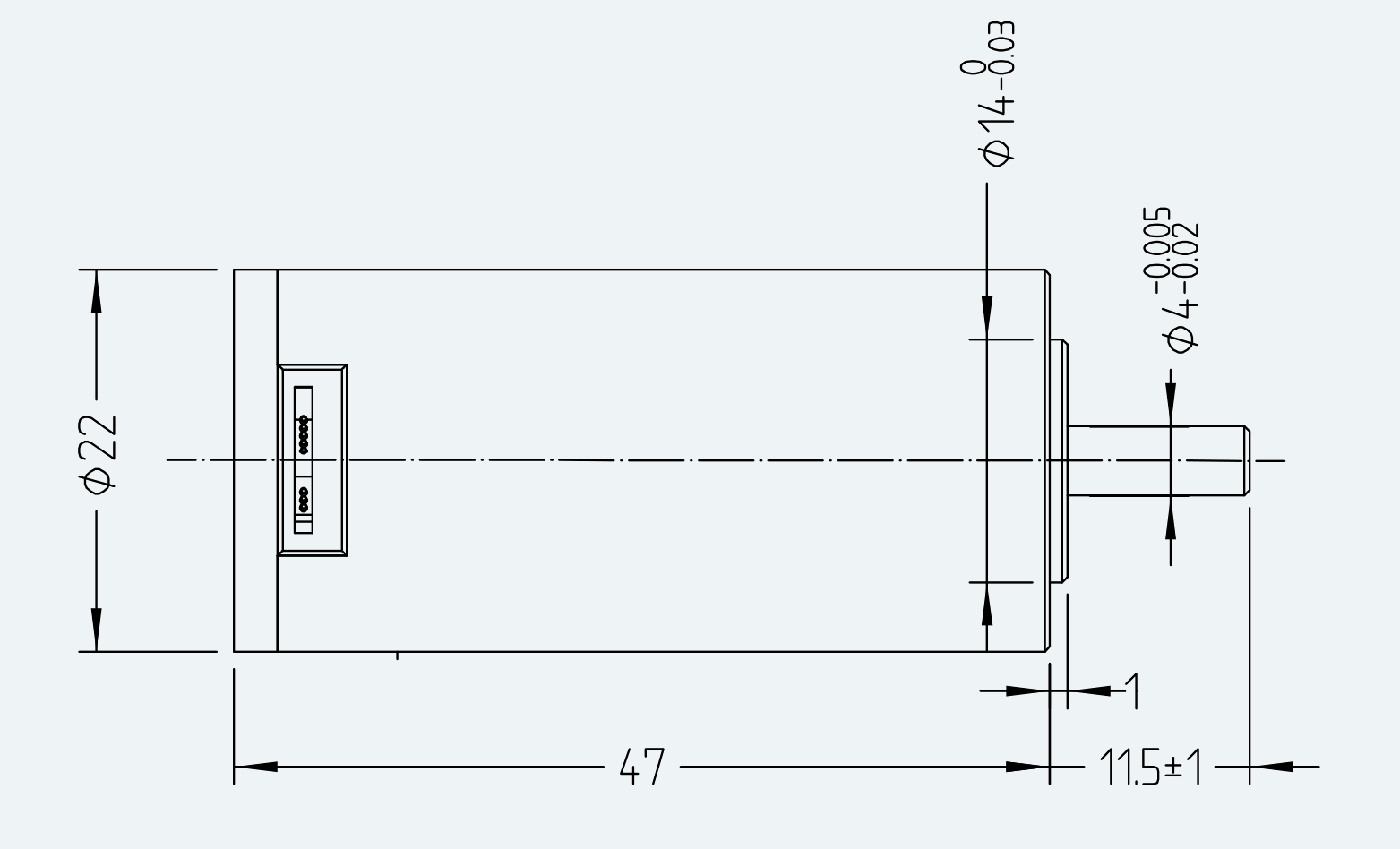 Mechanical View 1 for ES-DC-SL02-M001