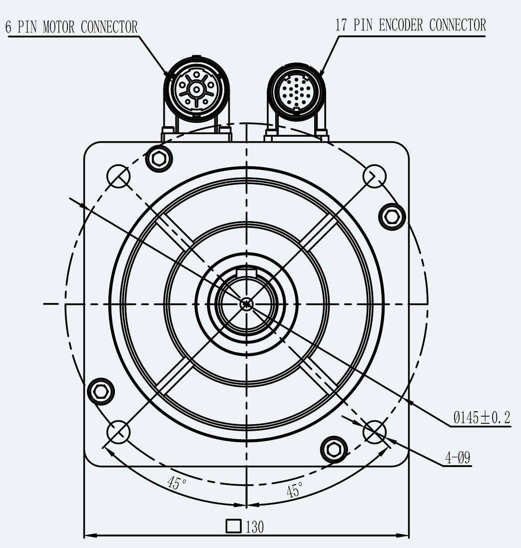 Mechanical View 2 for ES-SM-A01-130D-T14P33NM-1500W-001