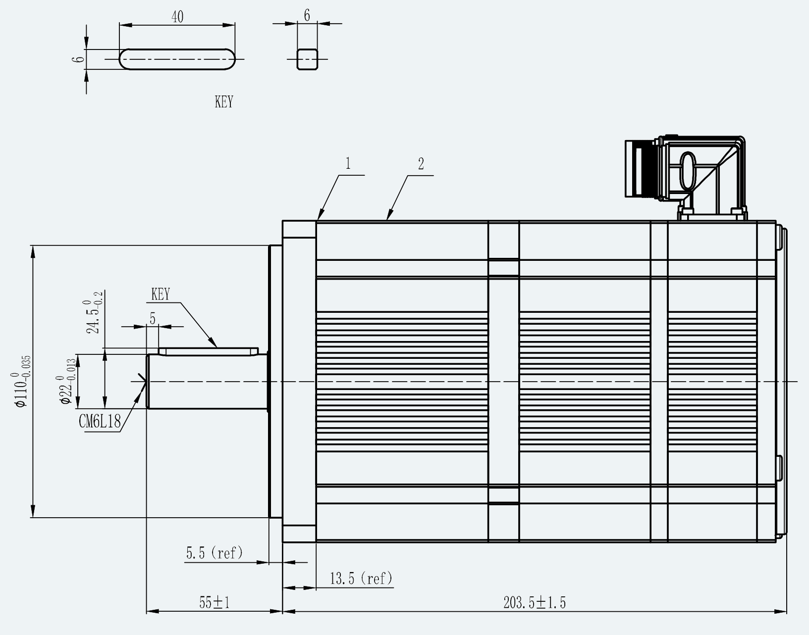 Mechanical View 1 for ES-SM-A01-130D-T4P78NM-1000W-004