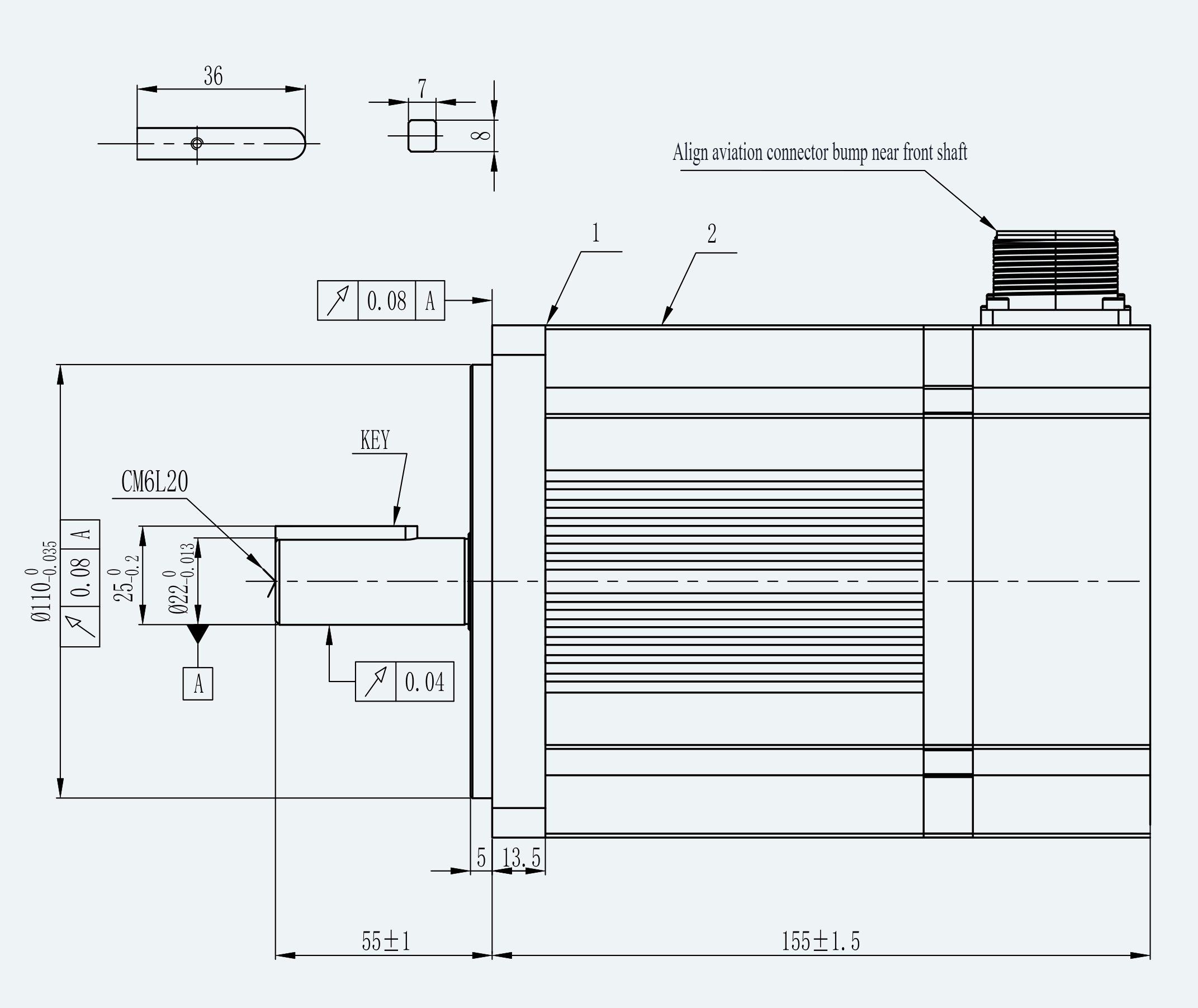 Mechanical View 1 for ES-SM-A03-130G-T5P39NM-850W-004