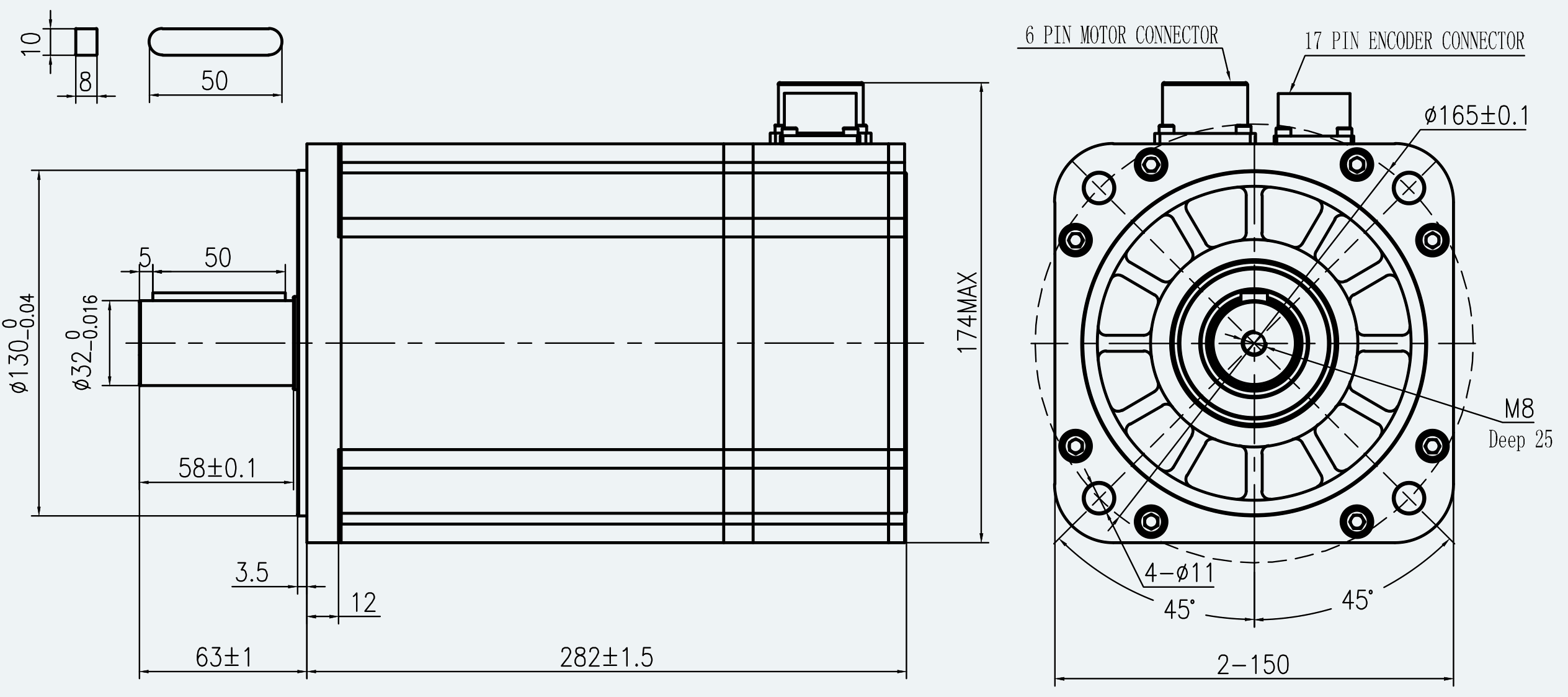 Drawing View for ES-SM-A02-150D-T18NM-3800W-001