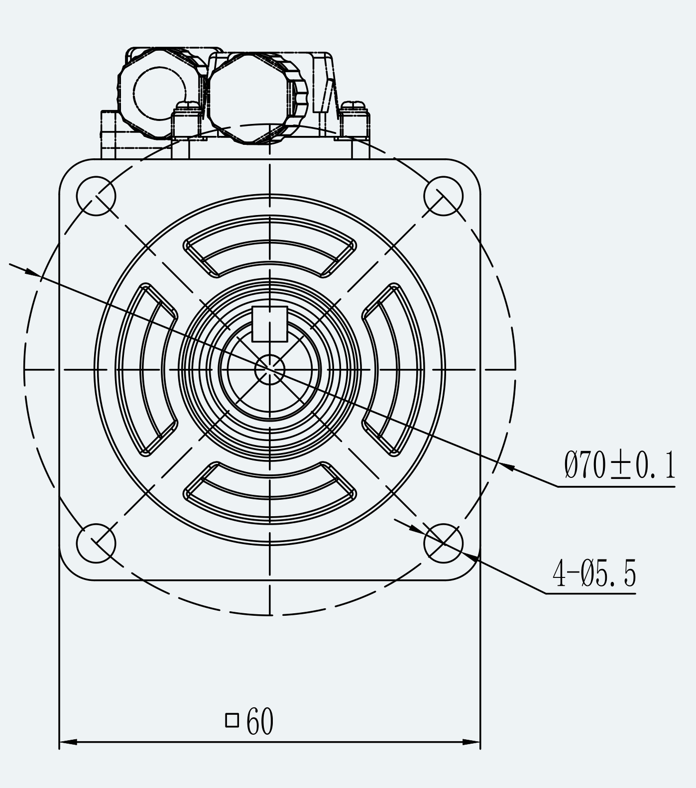 Mechanical View 2 for ES-SM-A03-060D-T0P64NM-200W-003
