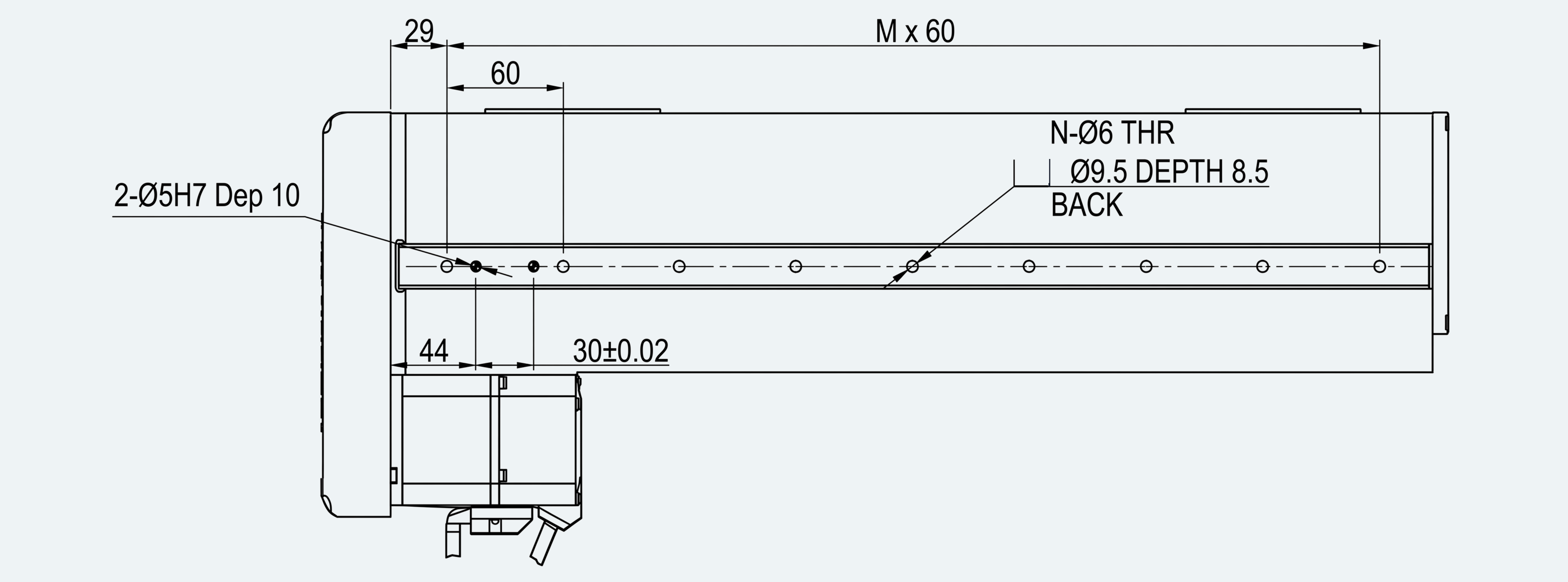 Mechanical View 5 for ES-LM-BS06-S0060-LREQ-MI01-M001