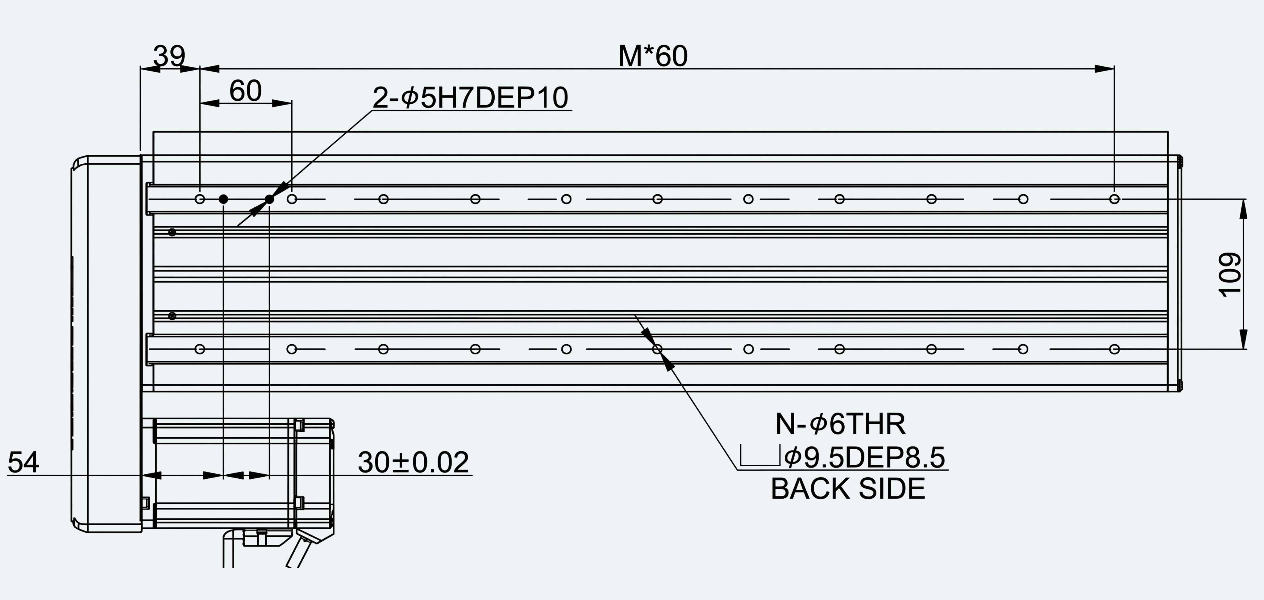 Mechanical View 5 for ES-LM-BS18-S0060-LREQ-MI01-M001
