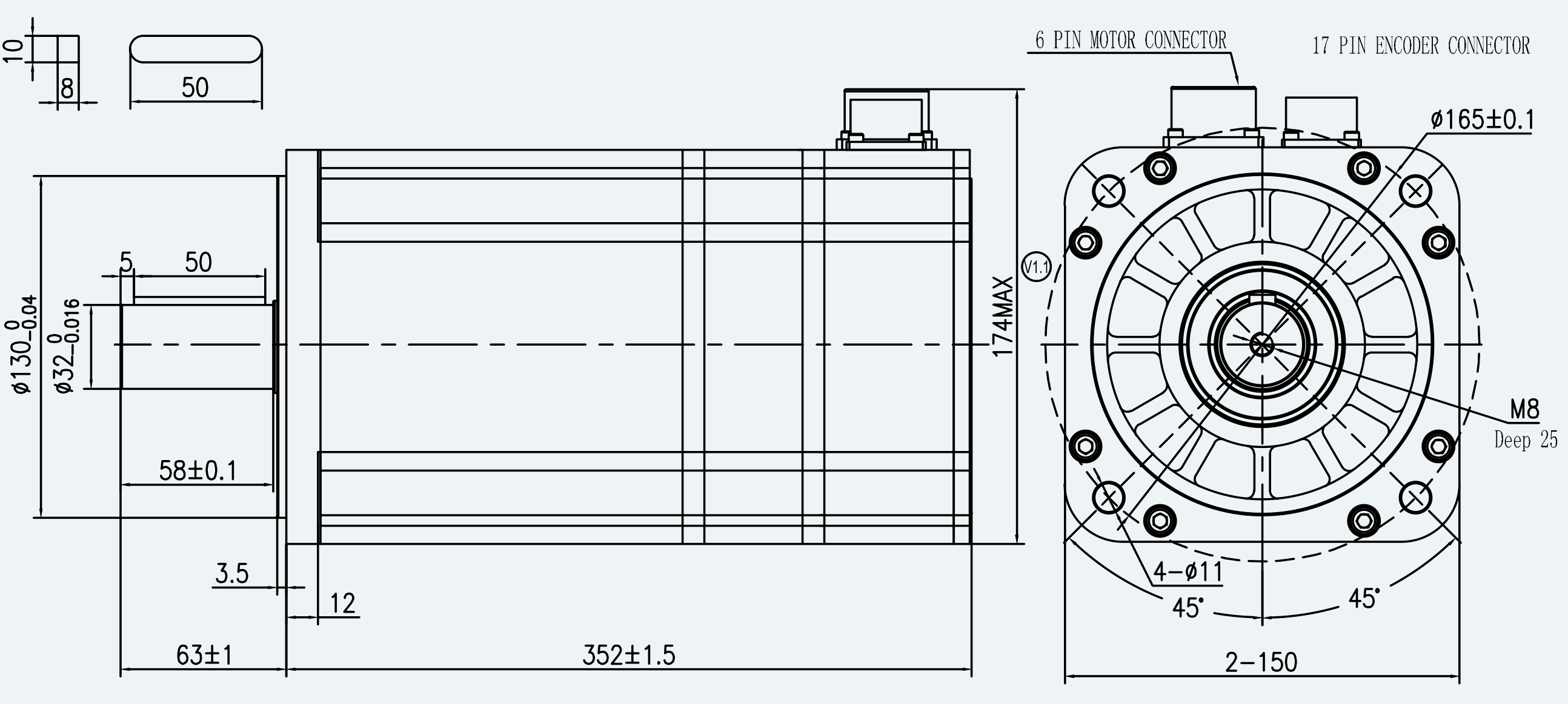 Drawing View for ES-SM-A02-150D-T18NM-3800W-002