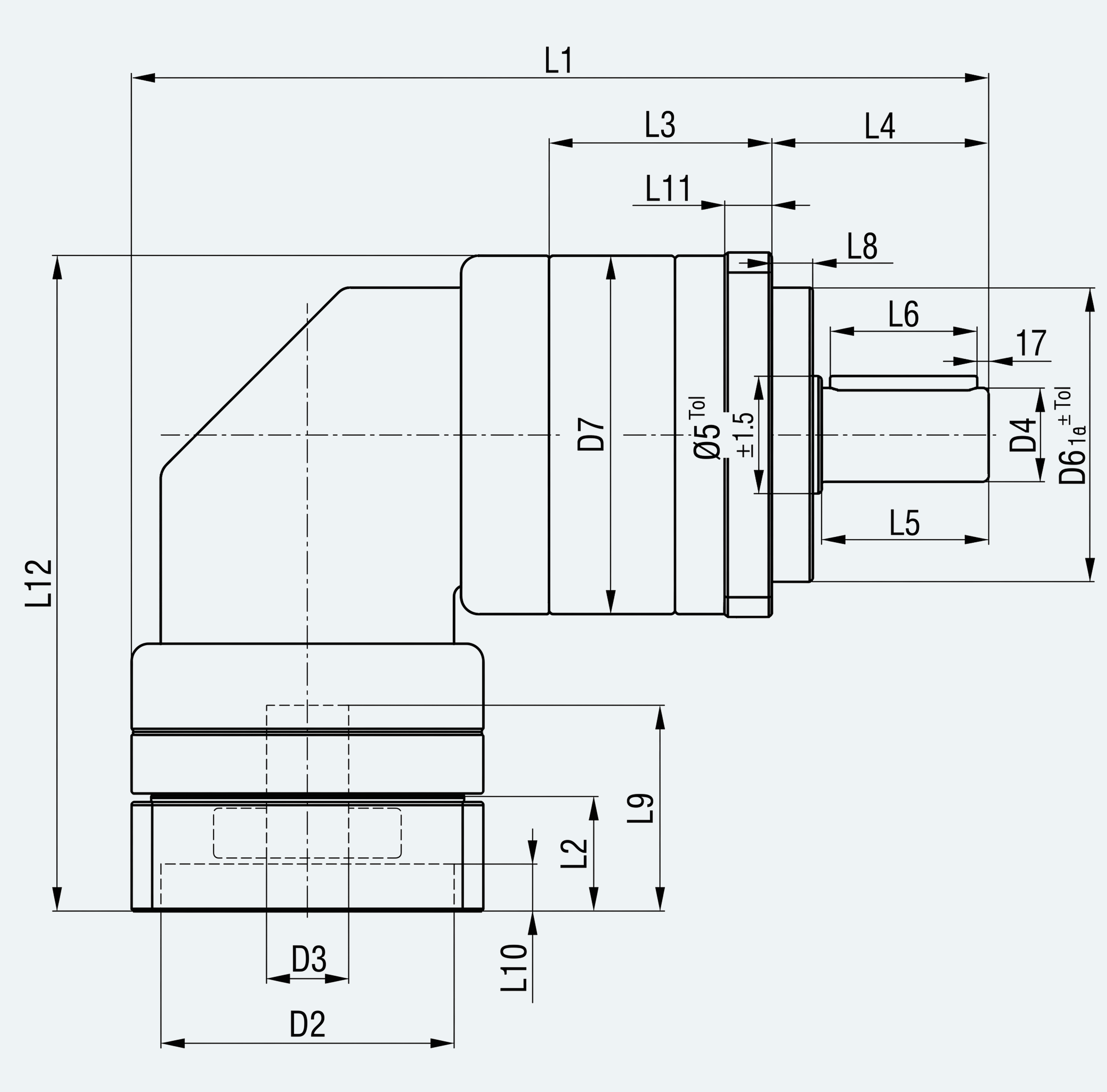 Mechanical Dimensions extracted from dimension drawing for Ultra-Precision Planetary Gearbox Series — ES-PG-C36-S003