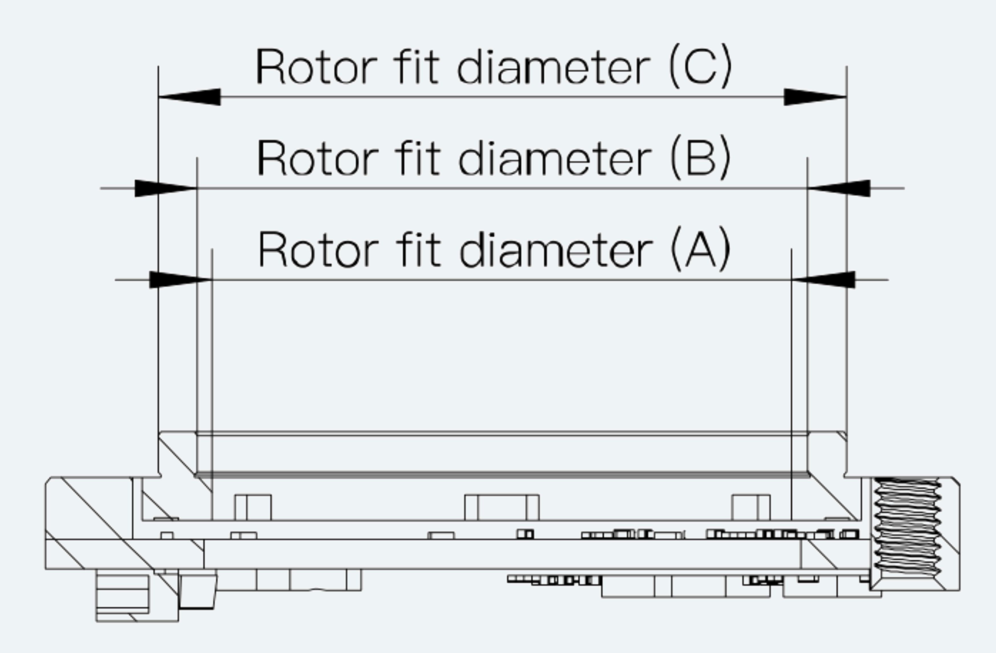 Mechanical View 2 for ES-EN-C13-S028-B20-BD-F Hollow Magnetic Encoder