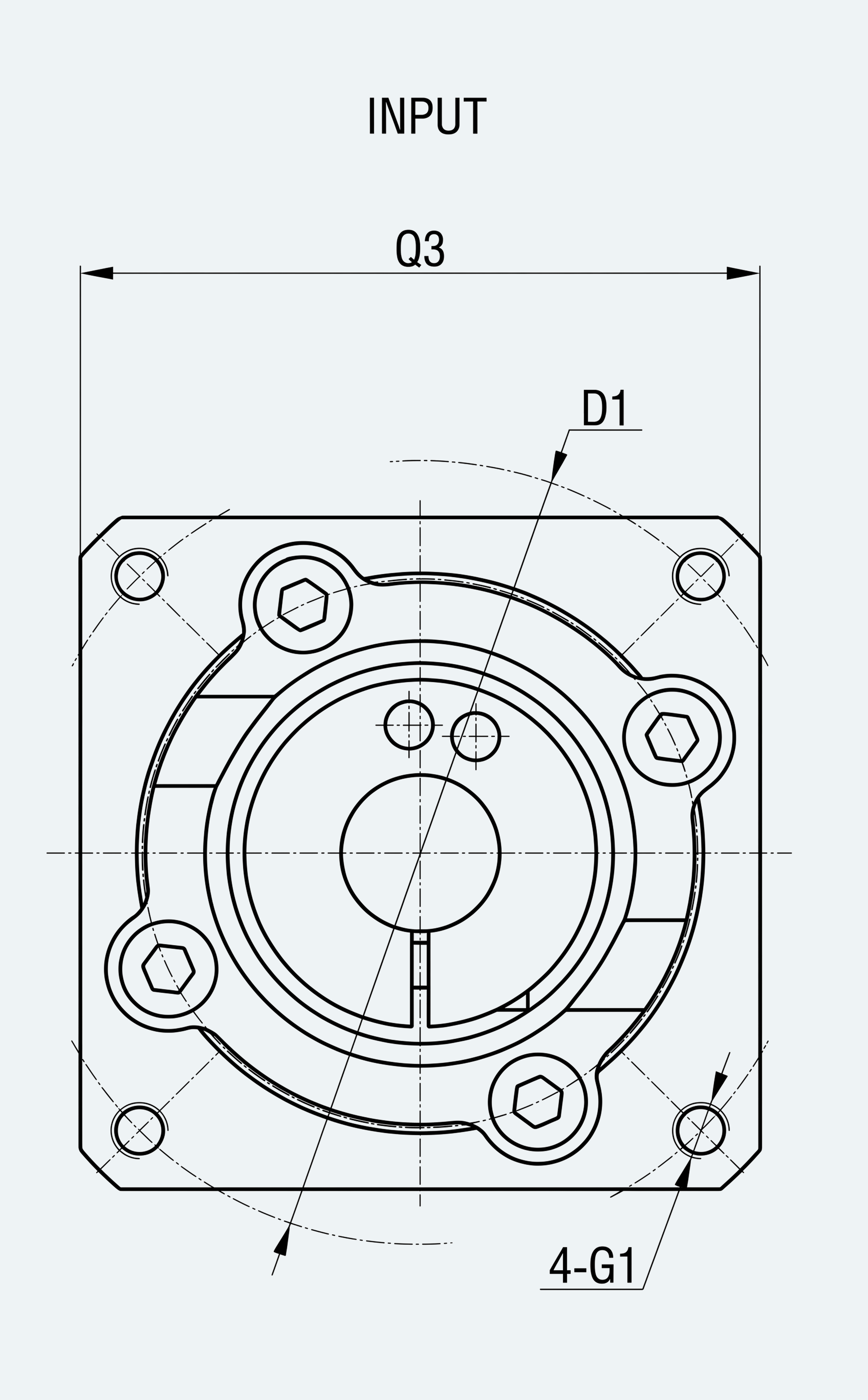 Mechanical Dimensions extracted from dimension drawing for Ultra-Precision Planetary Gearbox Series — ES-PG-C36-S004