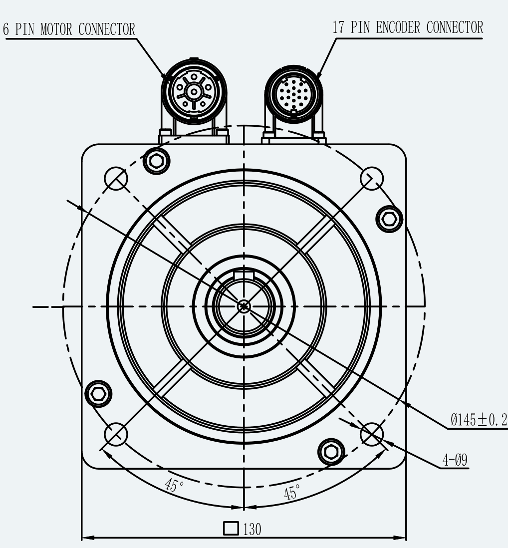 Mechanical View 2 for ES-SM-A01-130D-T14P33NM-3000W-002
