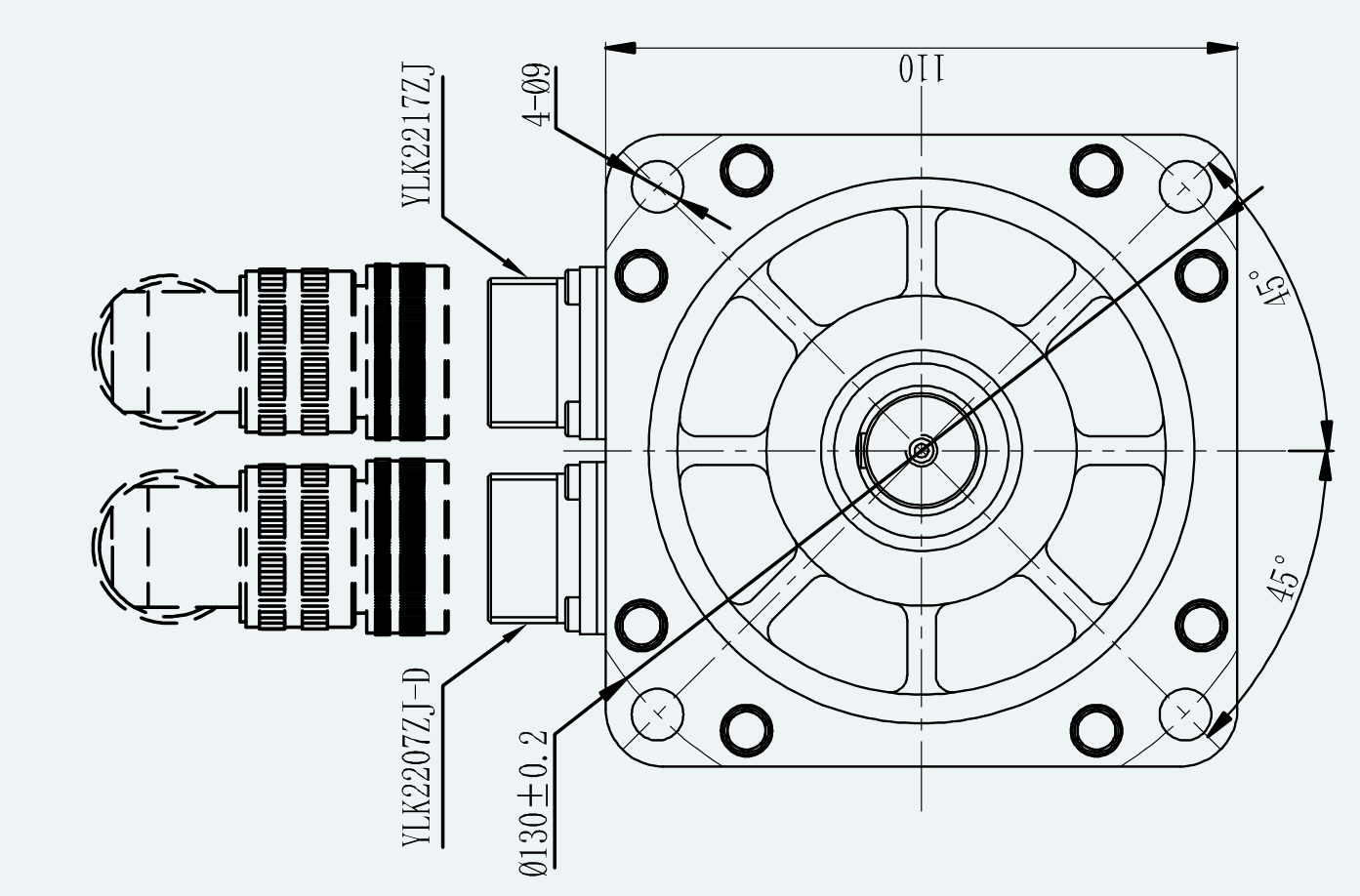 Mechanical View 1 for ES-SM-A02-110D-T4NM-1250W-001