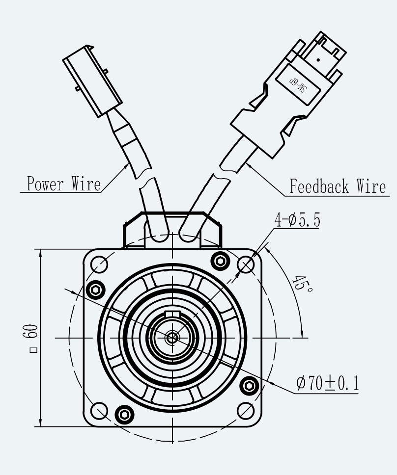 Mechanical View 2 for ES-SM-A01-060S-T0P64NM-200W-005