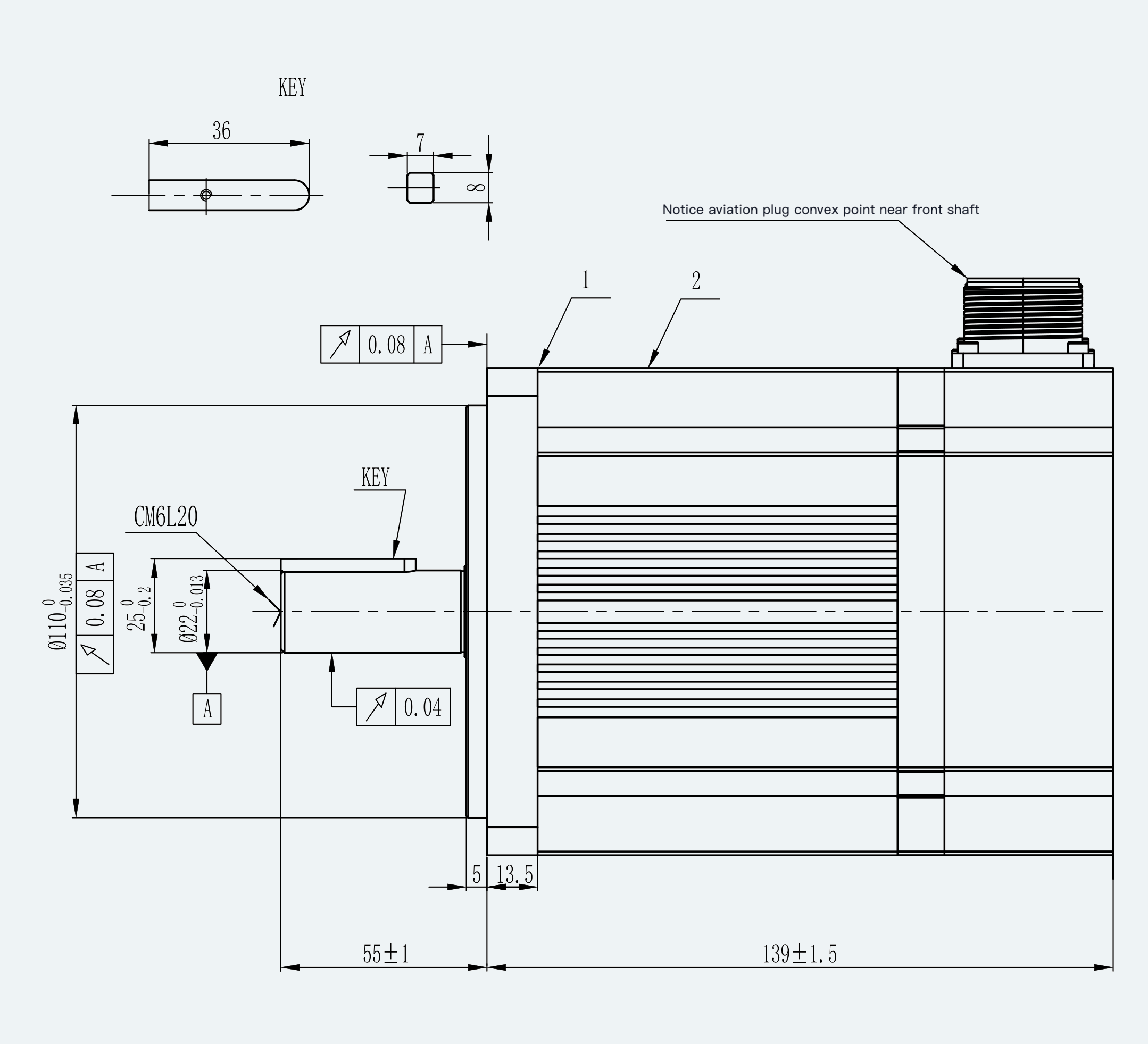 Mechanical View 1 for ES-SM-A03-130G-T5P39NM-850W-003