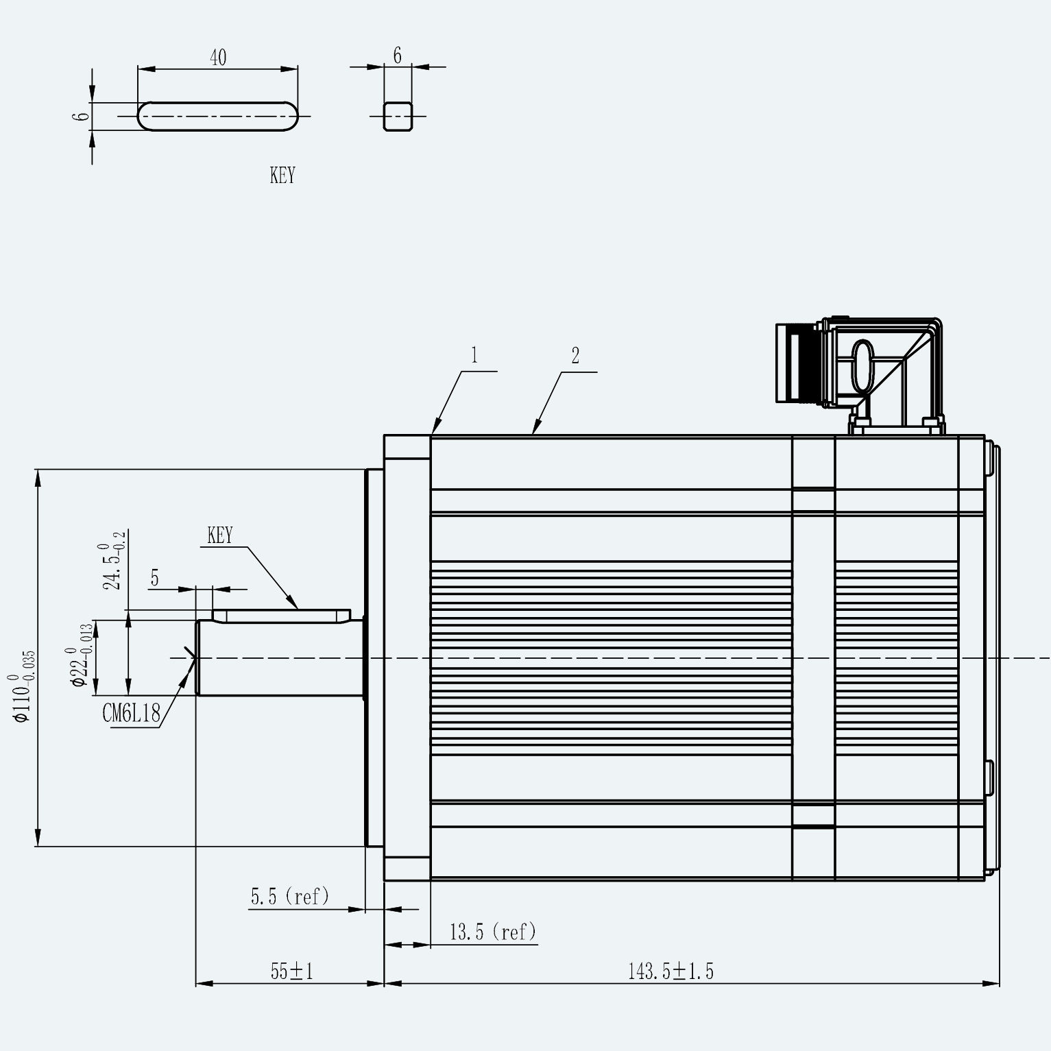 Mechanical View 1 for ES-SM-A01-130D-T4P78NM-1000W-003