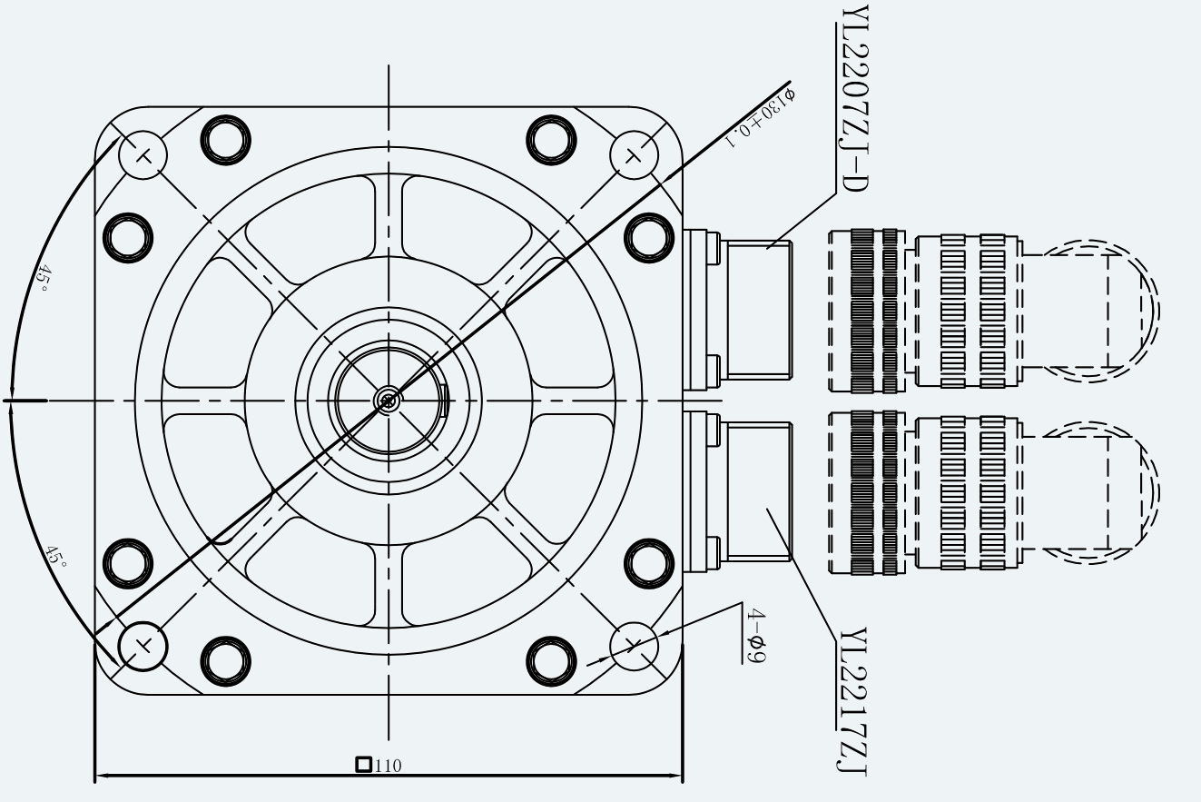 Mechanical View 1 for ES-SM-A02-110D-T5NM-1050W-001