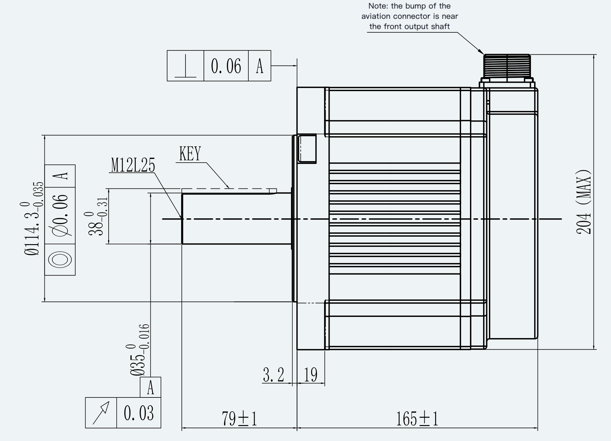 Mechanical View 2 for ES-SM-A03-180G-T19P1NM-3000W-001