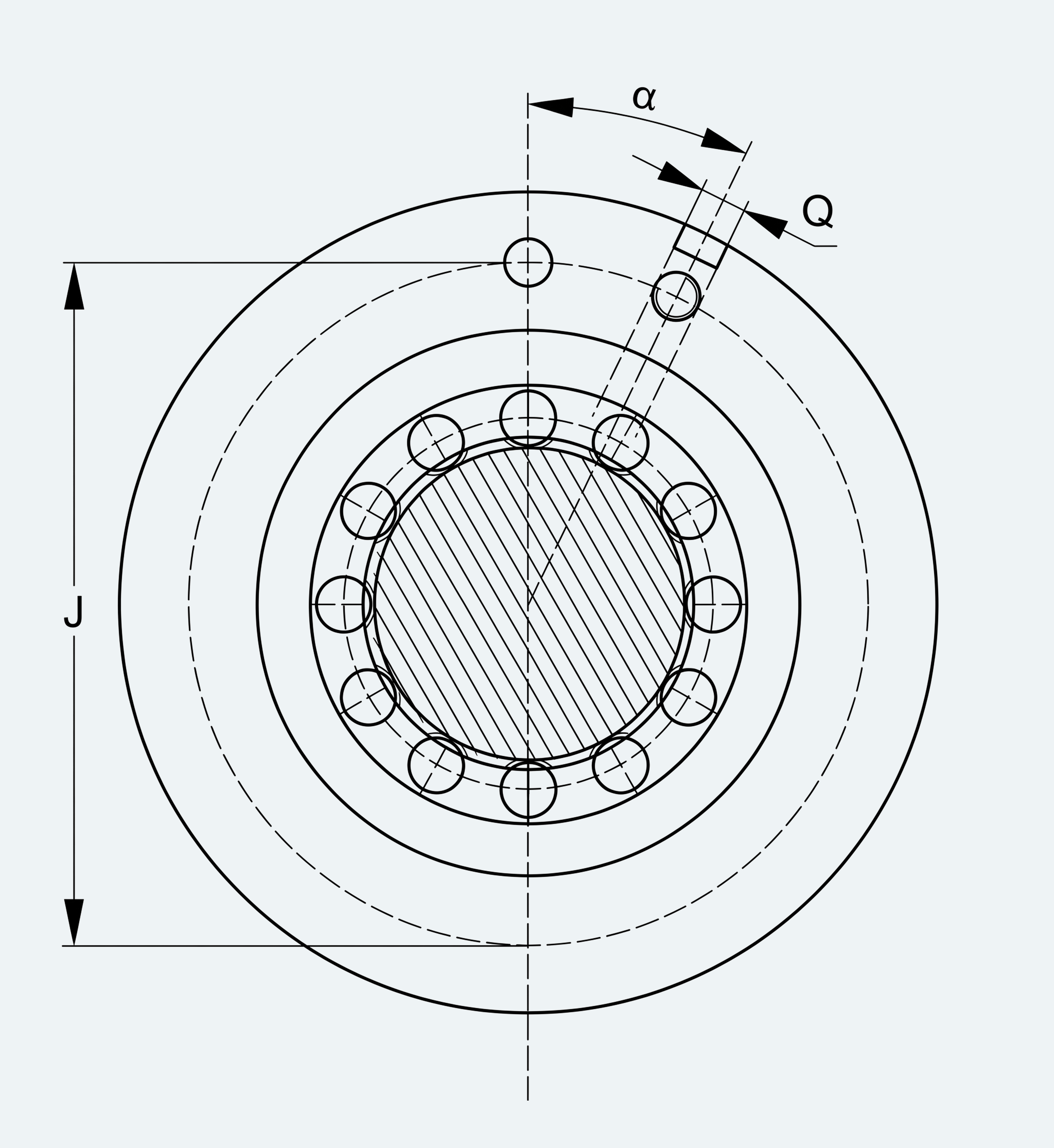 Mechanical Dimensions extracted from dimension drawing for ES-LM-PC01 Recirculating Planetary Roller Screw Series