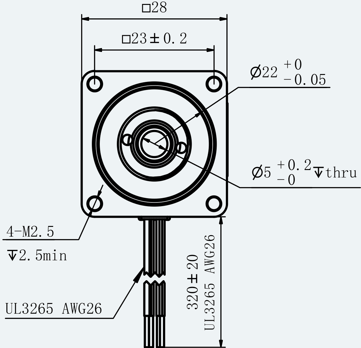 Mechanical View 1 for ES-ST-11HS2045-4D-100