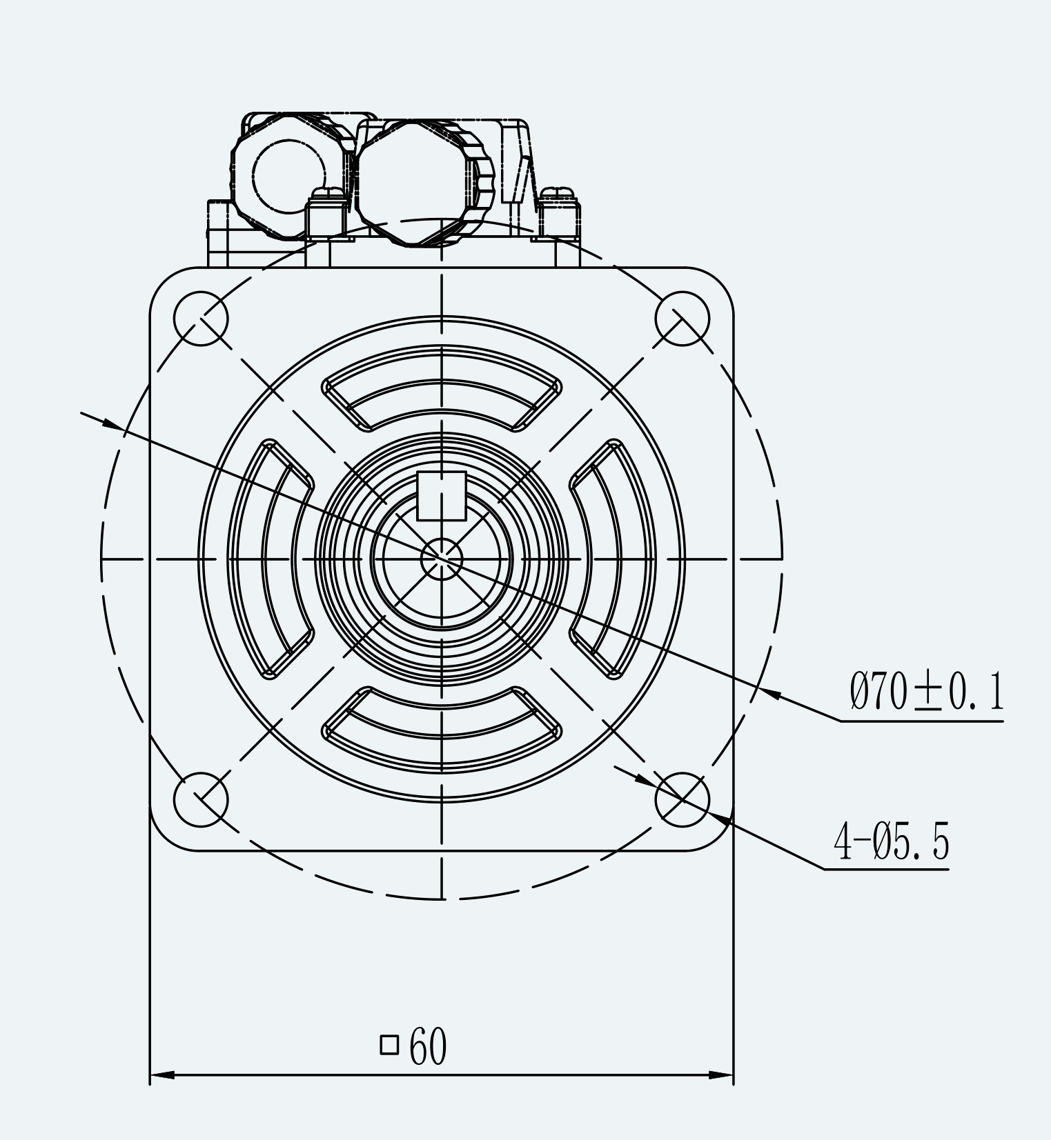 Mechanical View 2 for ES-SM-A03-060D-T0P64NM-200W-004