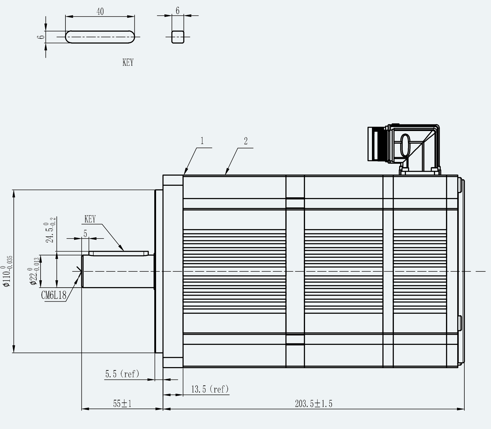 Mechanical View 1 for ES-SM-A01-130D-T4P78NM-1000W-002