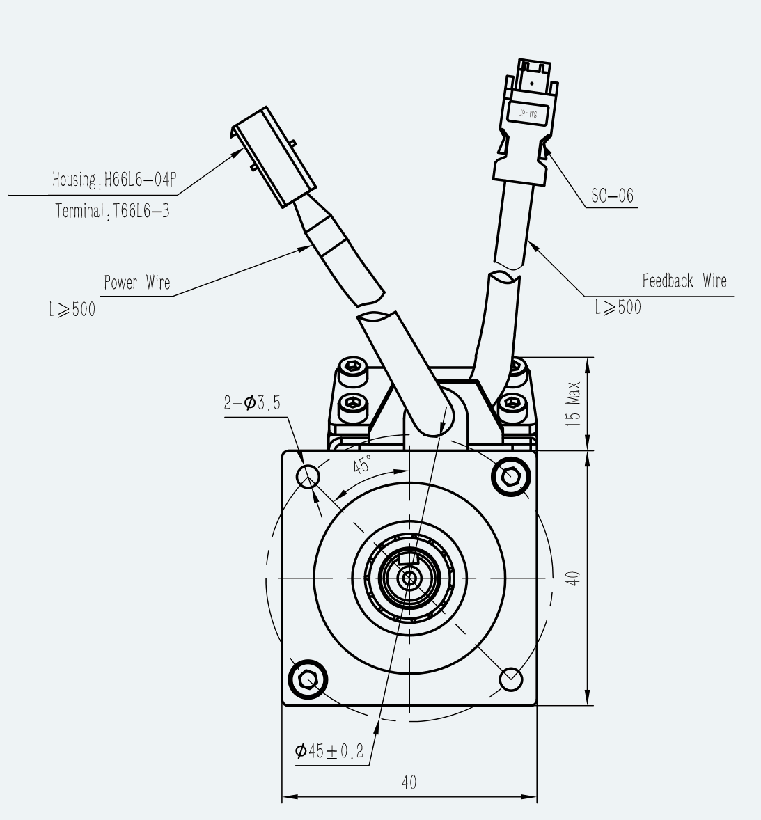 Mechanical View 2 for ES-SM-A01-040S-T0P32NM-100W-003