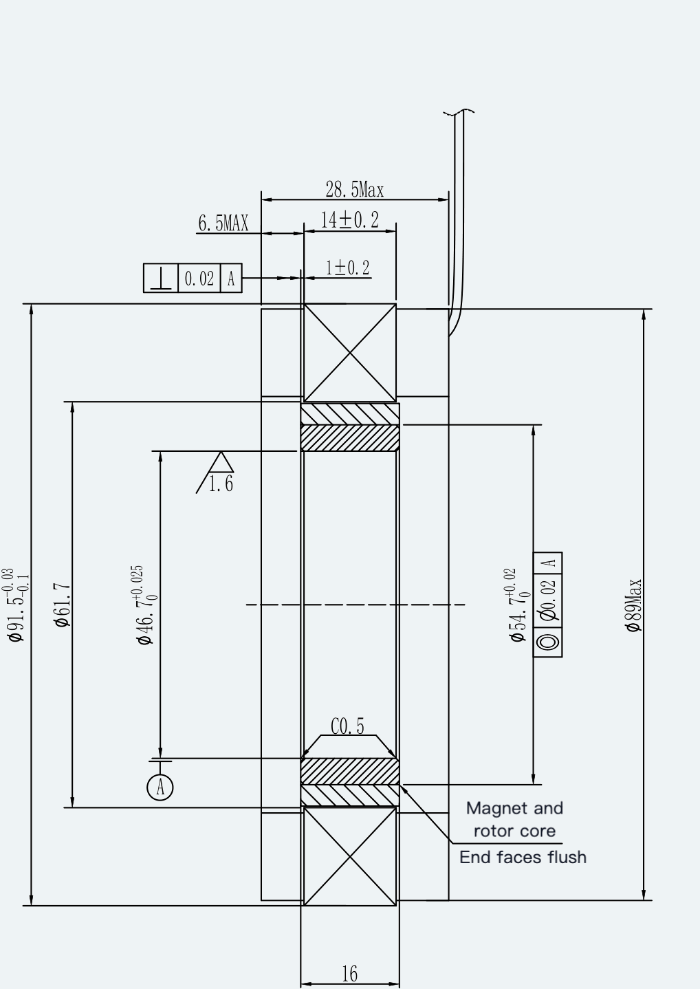 Drawing View for ES-FM-U01-OD091-T2NM-001