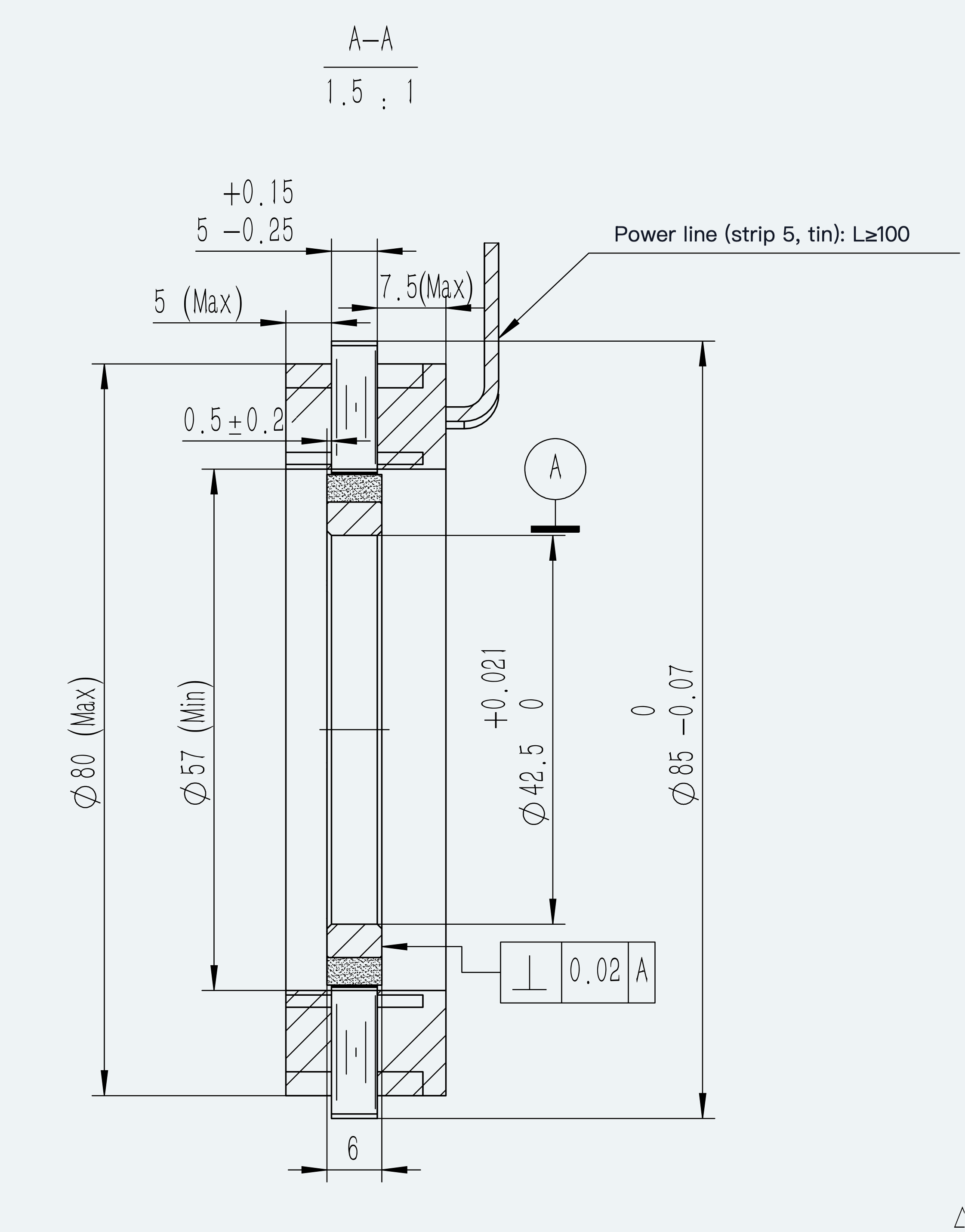 Mechanical View 1 for ES-FM-U01-OD085-T0P5NM-001