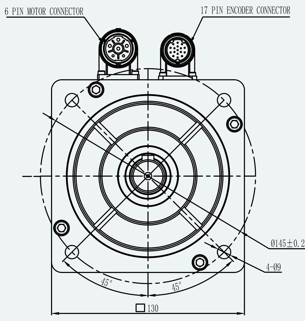 Mechanical View 2 for ES-SM-A01-130D-T14P33NM-3000W-004