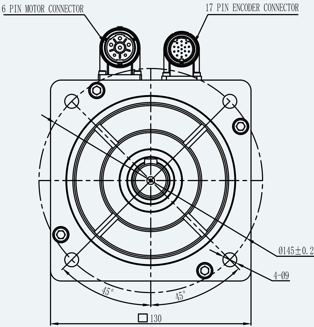 Mechanical View 2 for ES-SM-A01-130D-T14P33NM-3000W-003