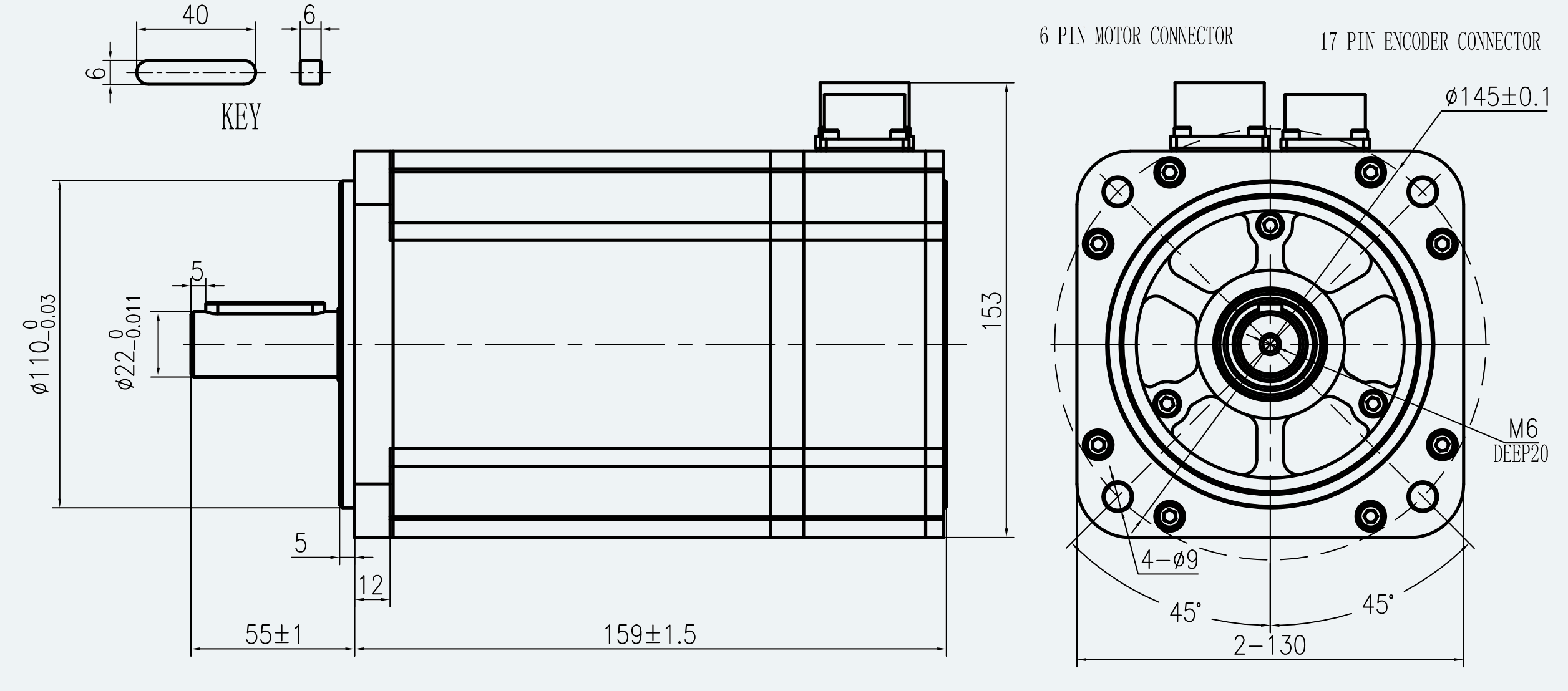 Drawing View for ES-SM-A02-130D-T5NM-1050W-001