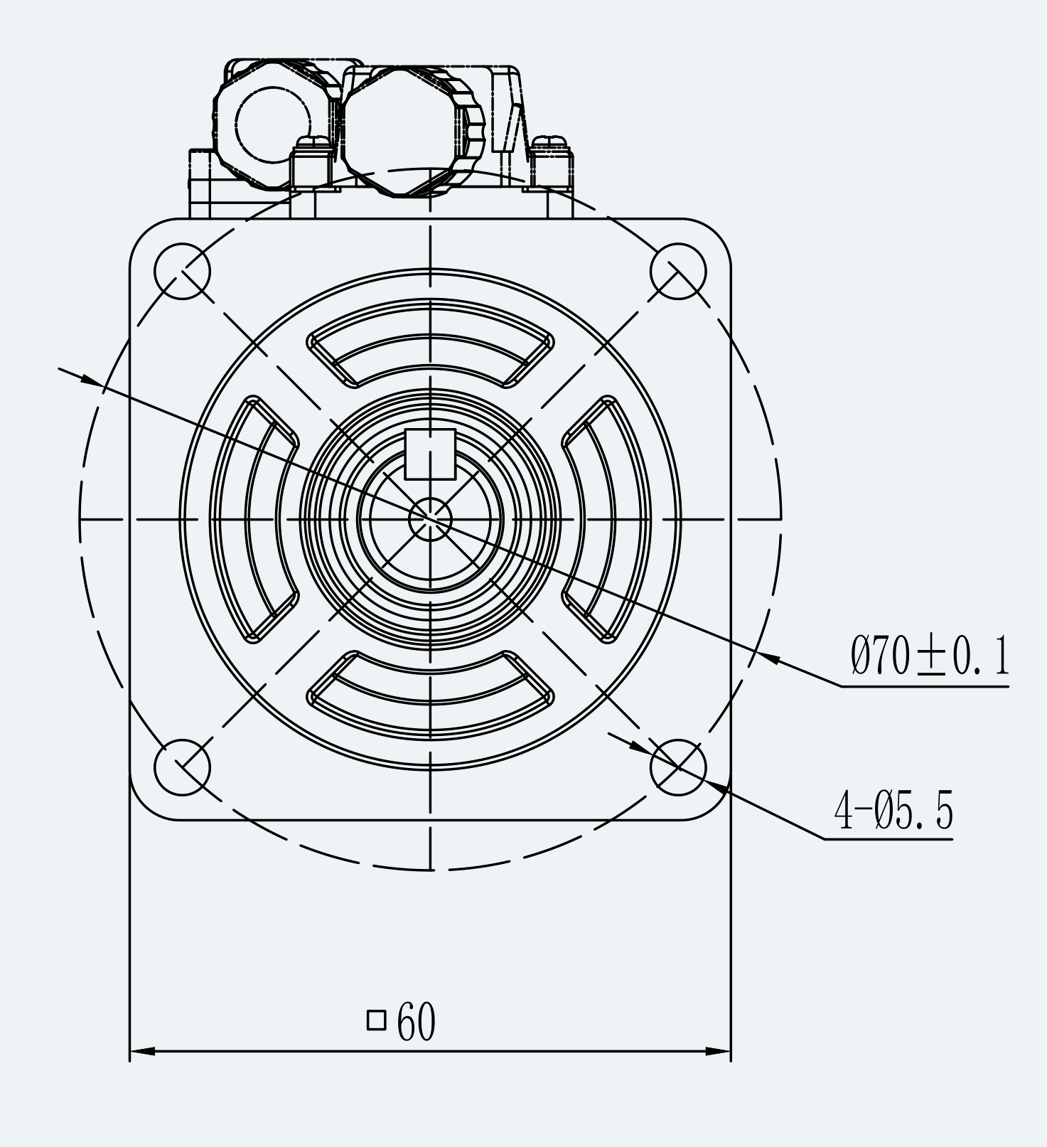 Mechanical View 2 for ES-SM-A03-060D-T0P64NM-200W-002